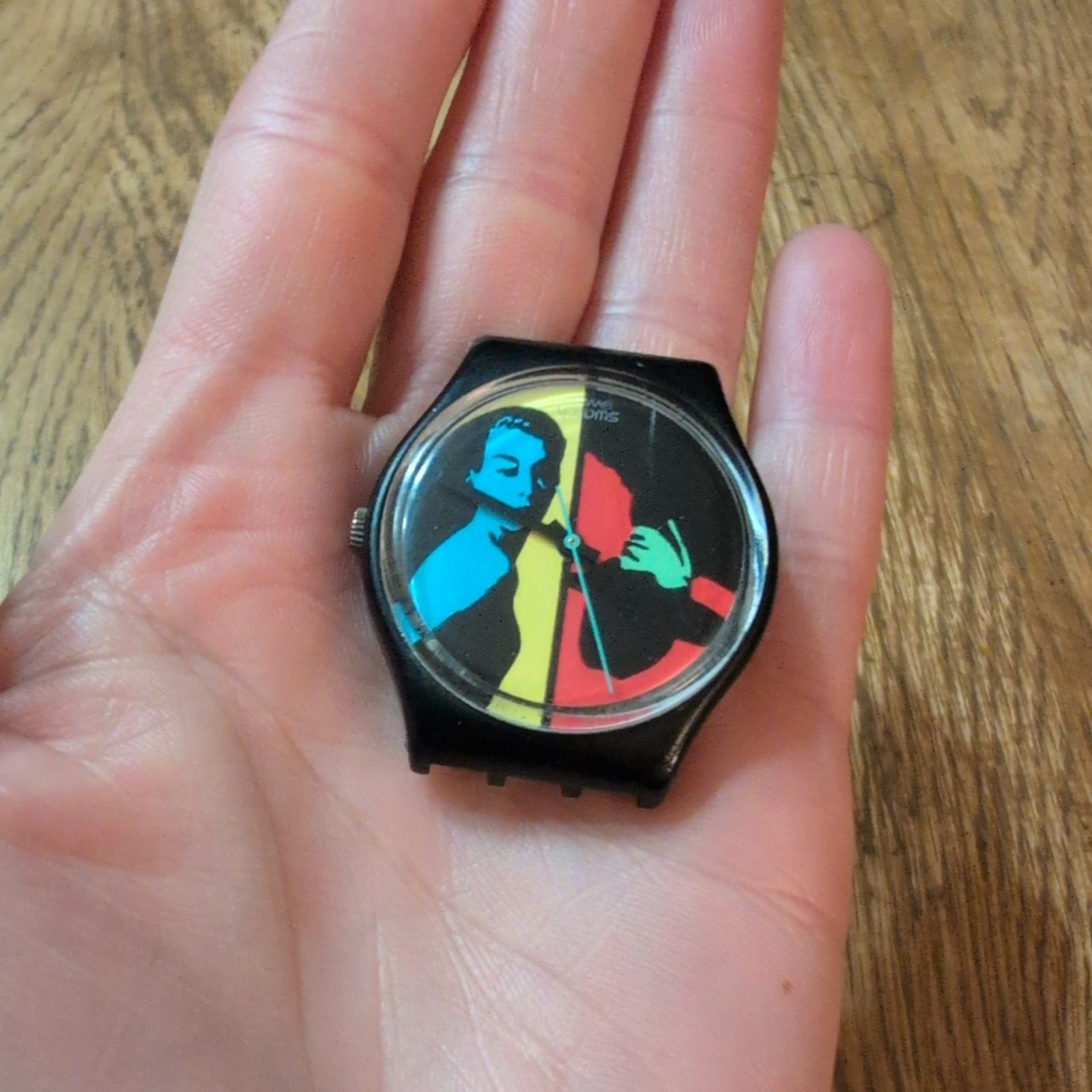 RARE SWATCH WATCH AG 1988 “COLOURED LOVE” Face Only Untested