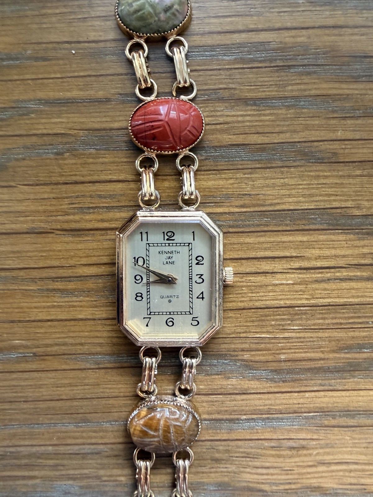 Kenneth Jay Lane Women’s Quartz Octagon Watch Bracelet White Dial (Not working)