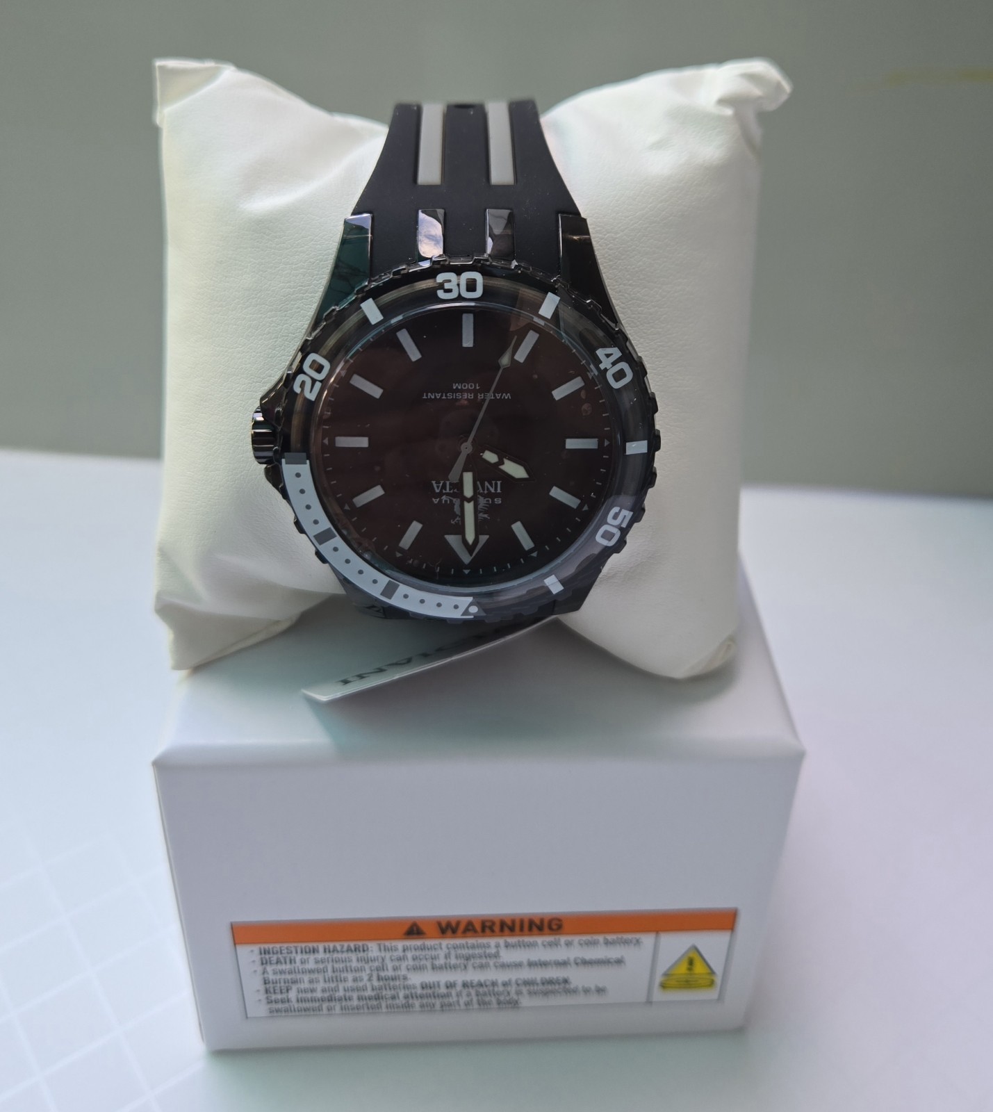 Invicta Men’s Watch Subaqua Quartz Black and Grey Silicone Rubber Strap 69447
