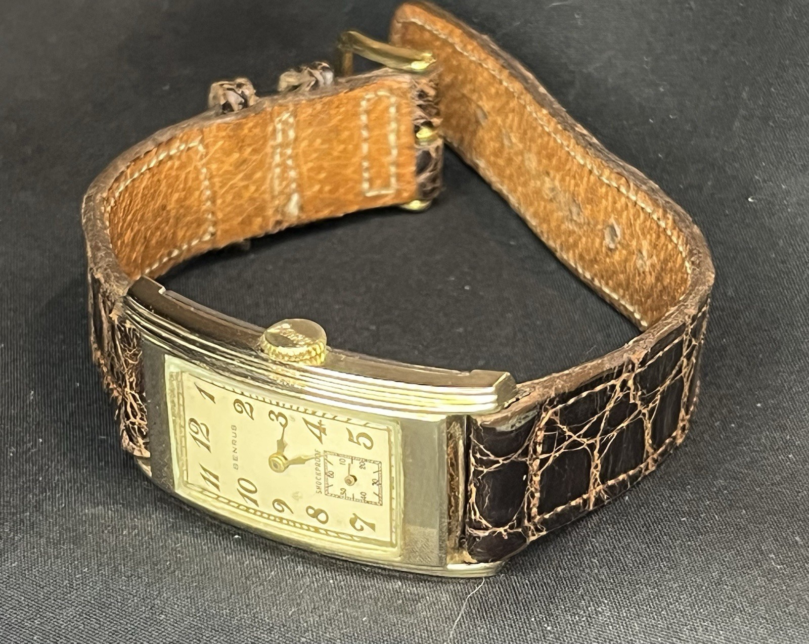 Vintage 50’s Benrus Curved-back Tank Watch