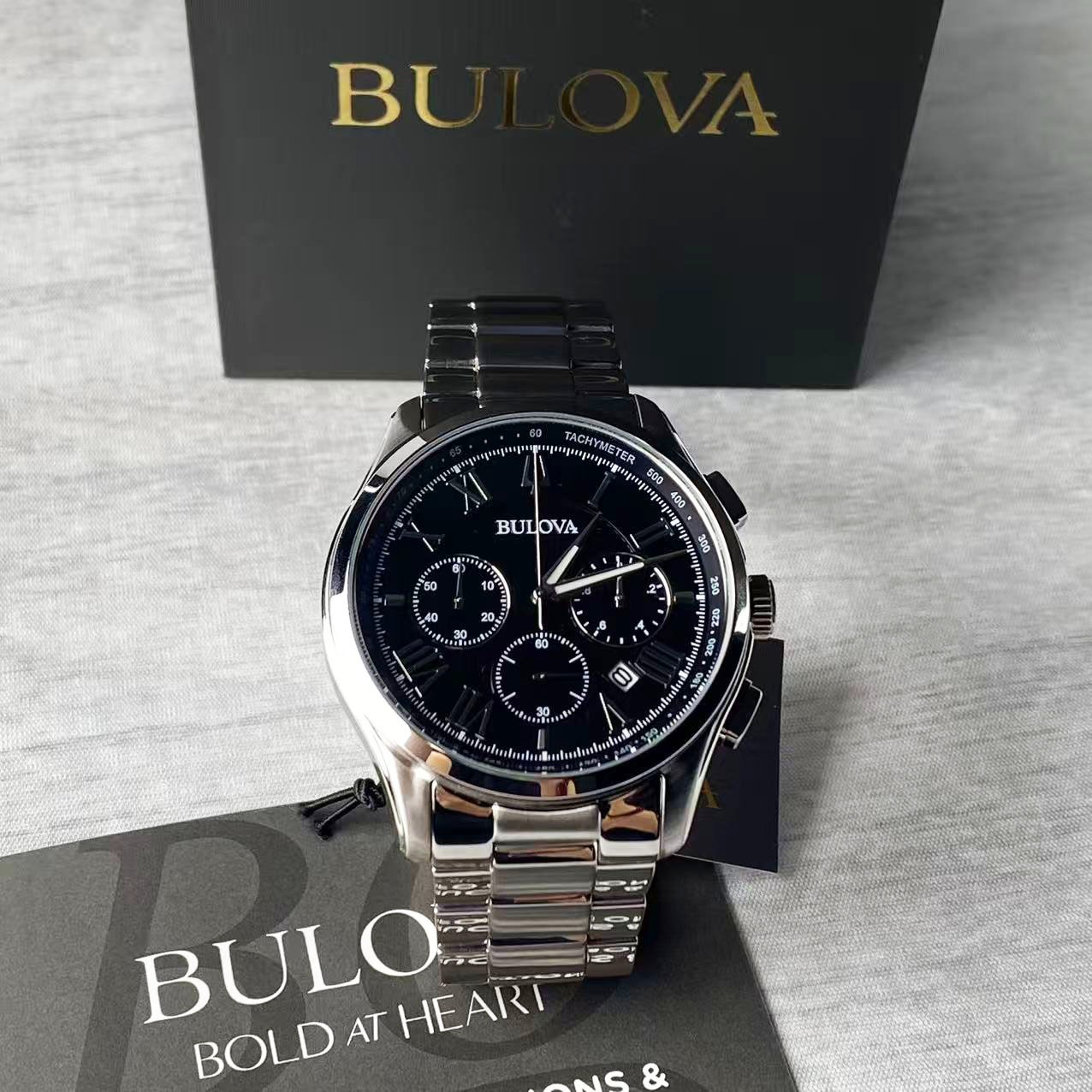 Bulova 96B288 Men’s Wilton Chronograph Quartz Watch Stainless Steel 46.5 mm