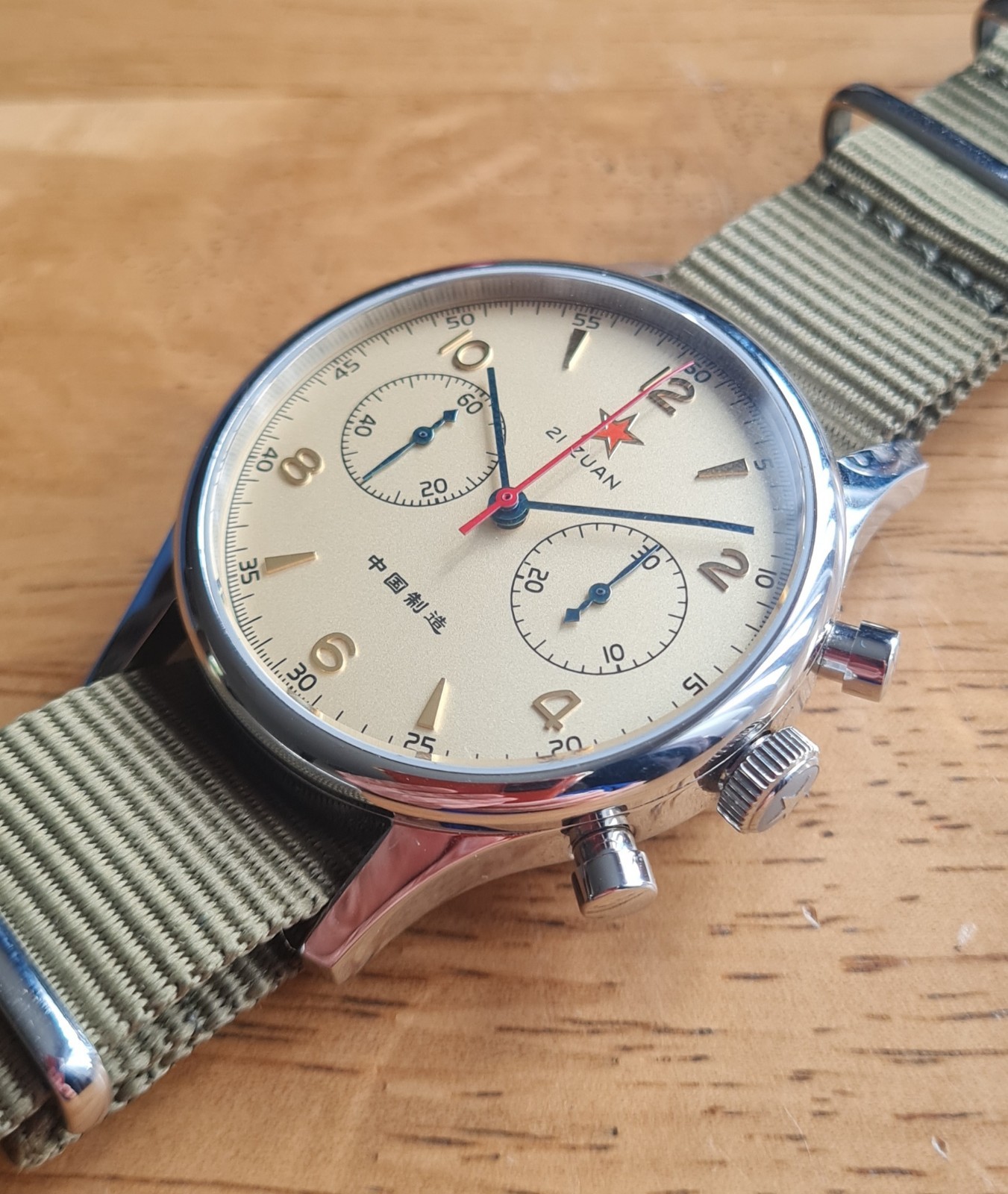 Seagull 1963 Air Force Pilot Chronograph ST1901 Mechanical 38mm Watch Box Papers