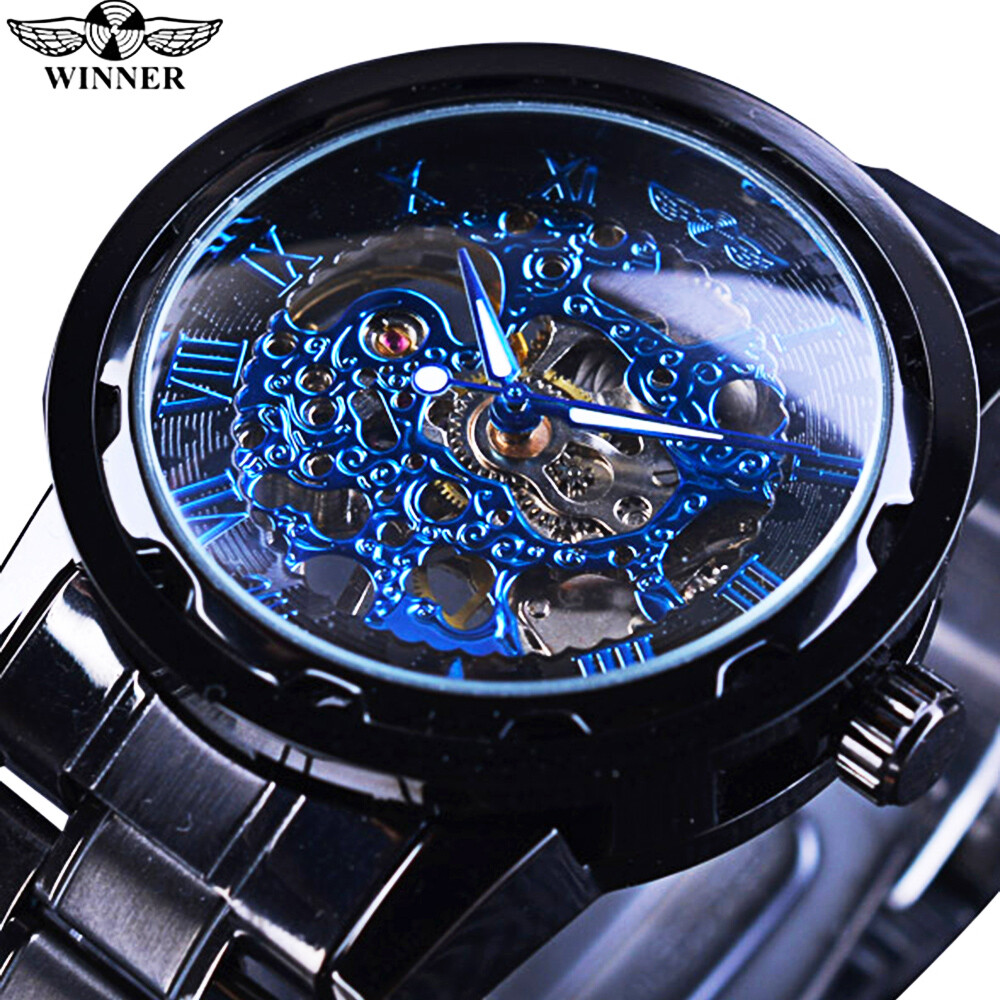 T-WINNER Men’s Skeleton Watches Stainless Steel Automatic Mechanical Wrist Watch