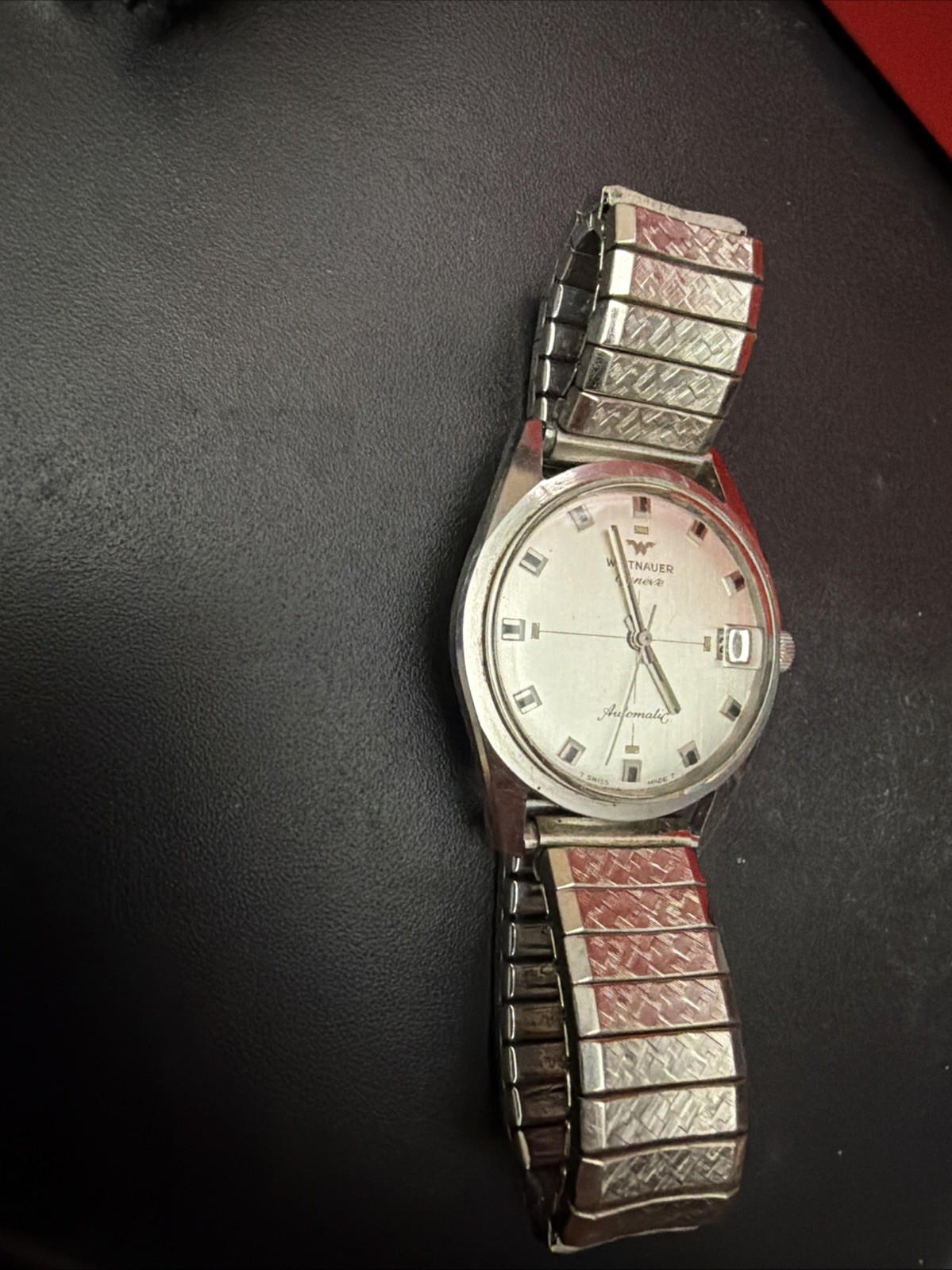 Vintage WITTNAUER Geneve men’s automatic watch Date swiss 1960s Rare Nice Watch