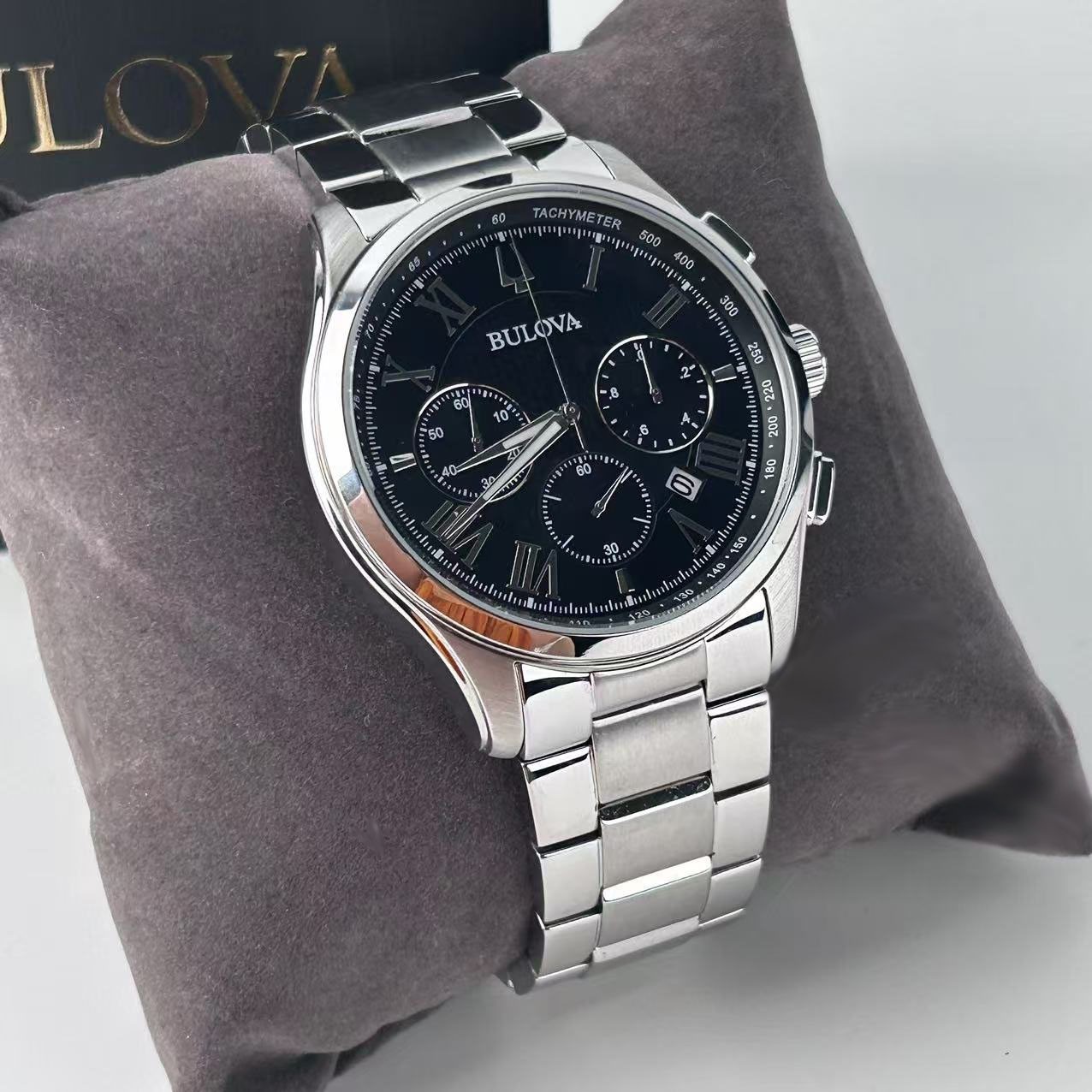 Bulova Wilton 96B288 Men’s Quartz Chronograph Watch Black Dial Men’s Watch 46mm