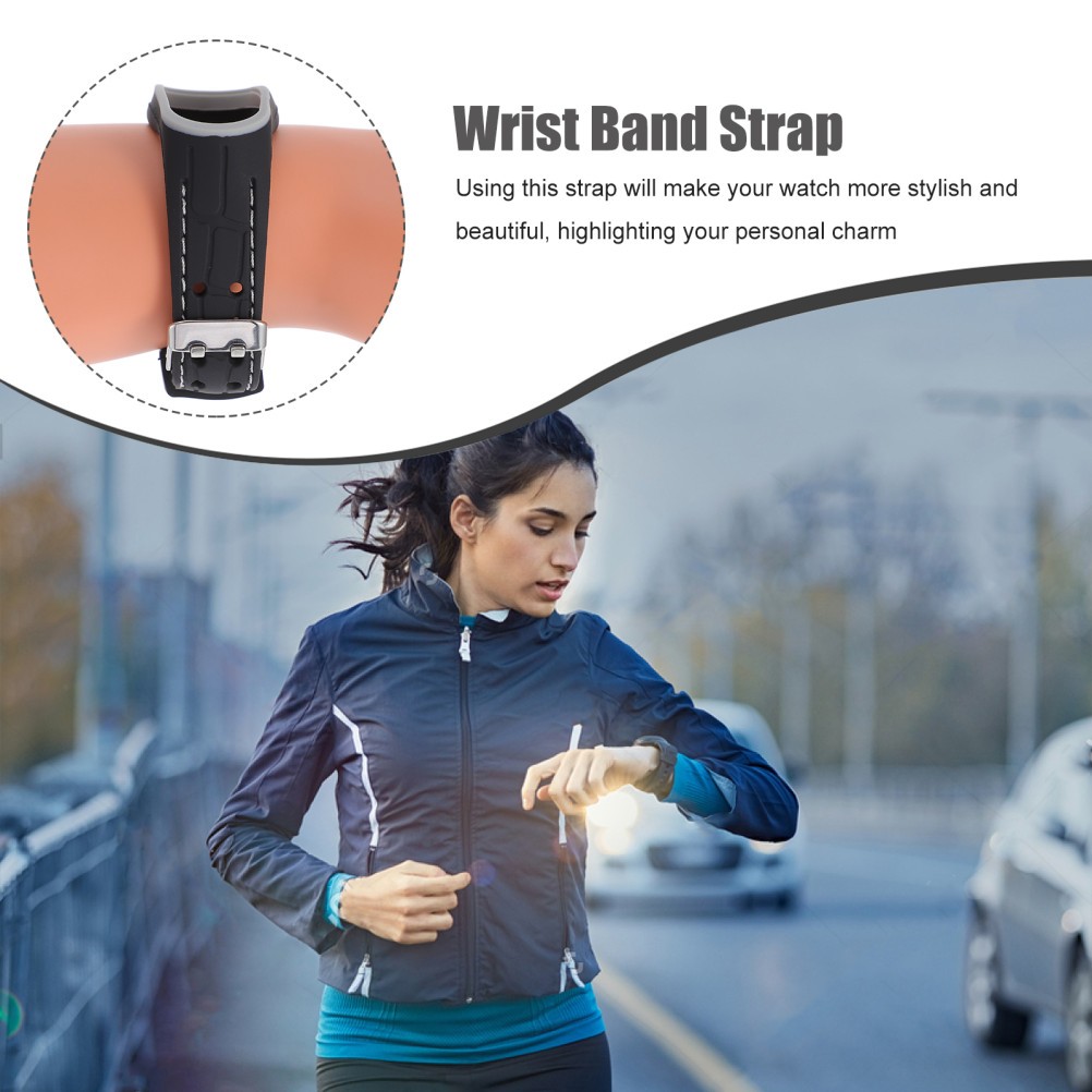 1Pcs Durable Grey Silicone Smart Band Replacement Strap with Adjustable Fit