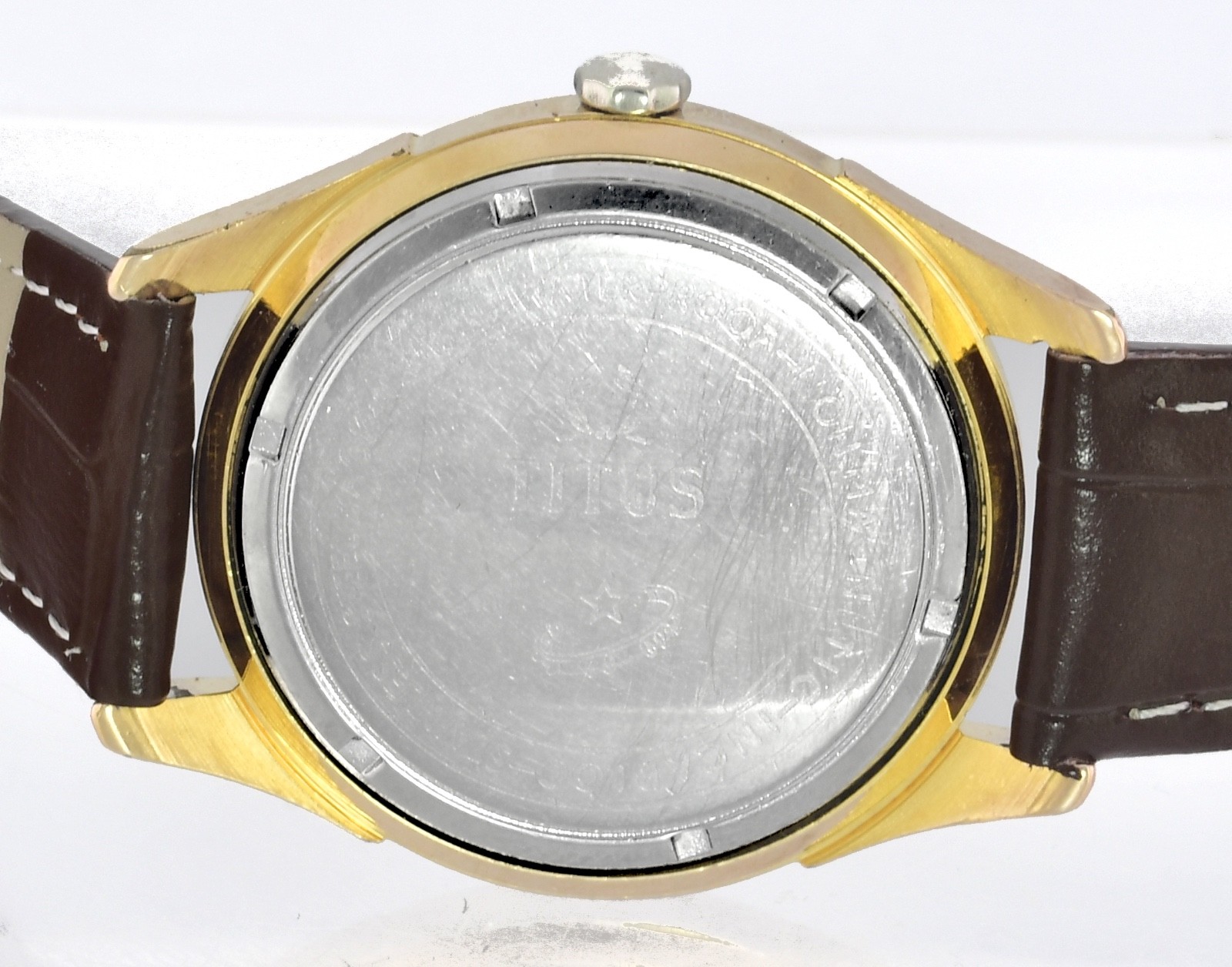 Vintage TITUS 17 Jewels Automatic Date Rose Gold All Swiss Wrist Watch –