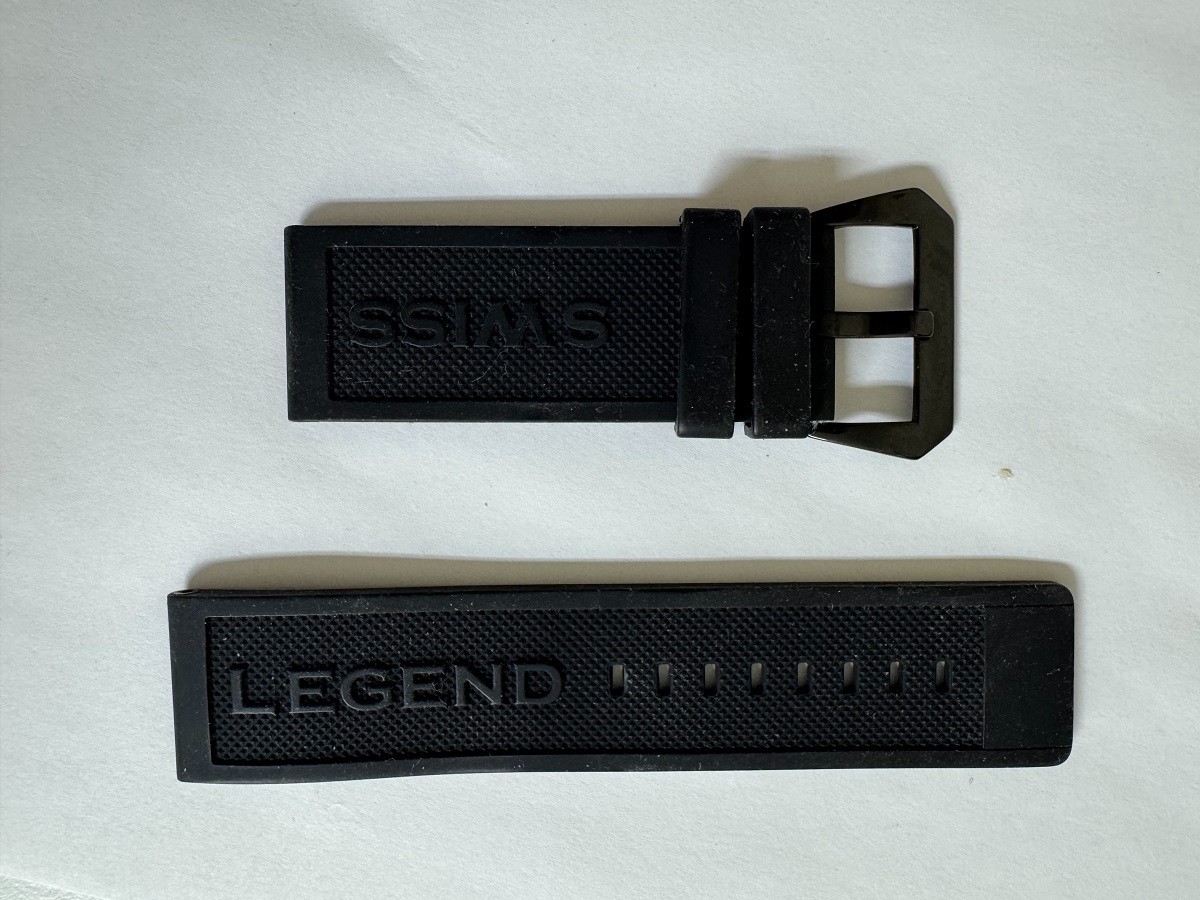 Man’s Swiss Legend Silicone/Rubber Black watch band strap 28mm