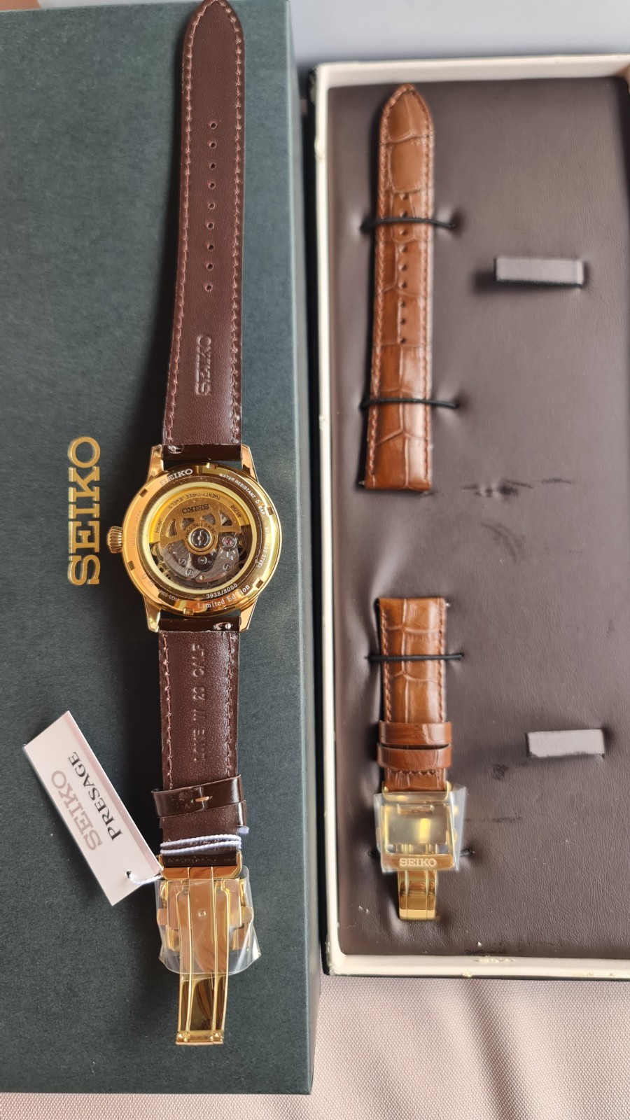 SEIKO PRESAGE SRPD36J1 Automatic Watch 4R35 Cocktail Brown Burgundy Leather Gold