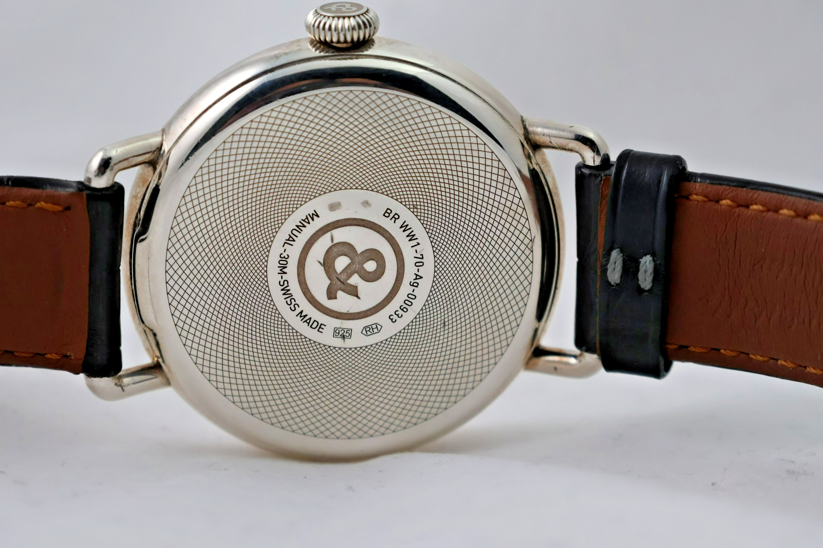 BELL & ROSS BRWW1 -70-AG 925 SILVER HAND WIND MANUAL WATCH ARGENTIUM SWISS