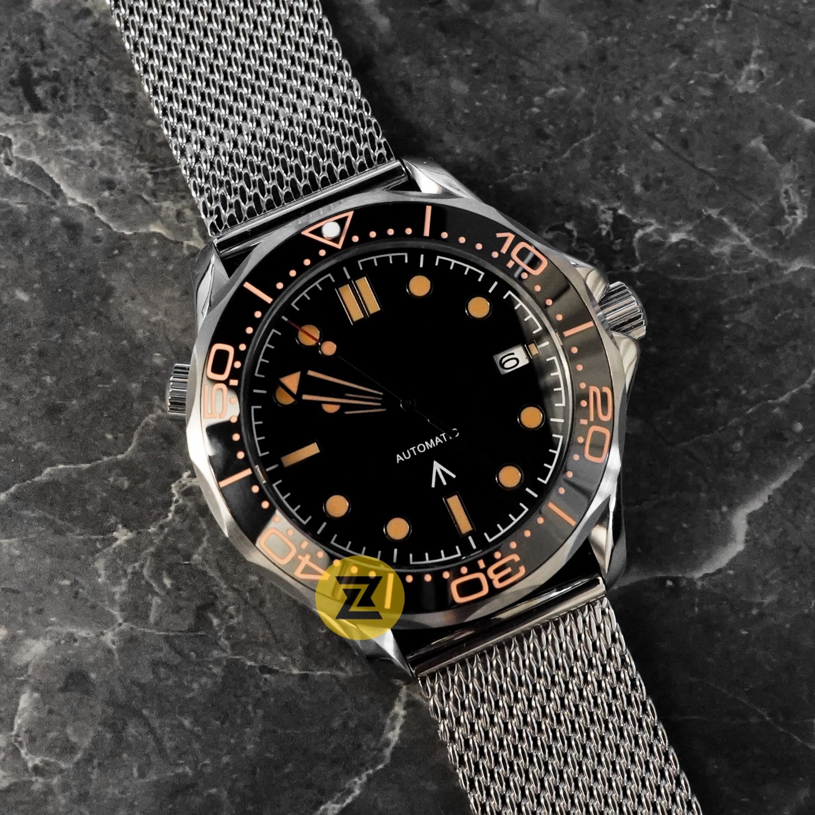 Custom Made 41mm Black Vintage SMP 300 Diver Style Watch w/ NH35 Automatic