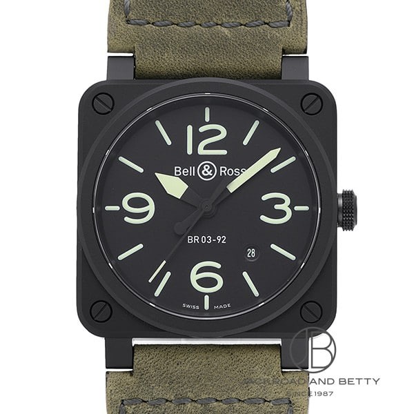 Bell & Ross BR03-92 Nightlum BR0392 Automatic Men’s Watch Ceramic 42mm