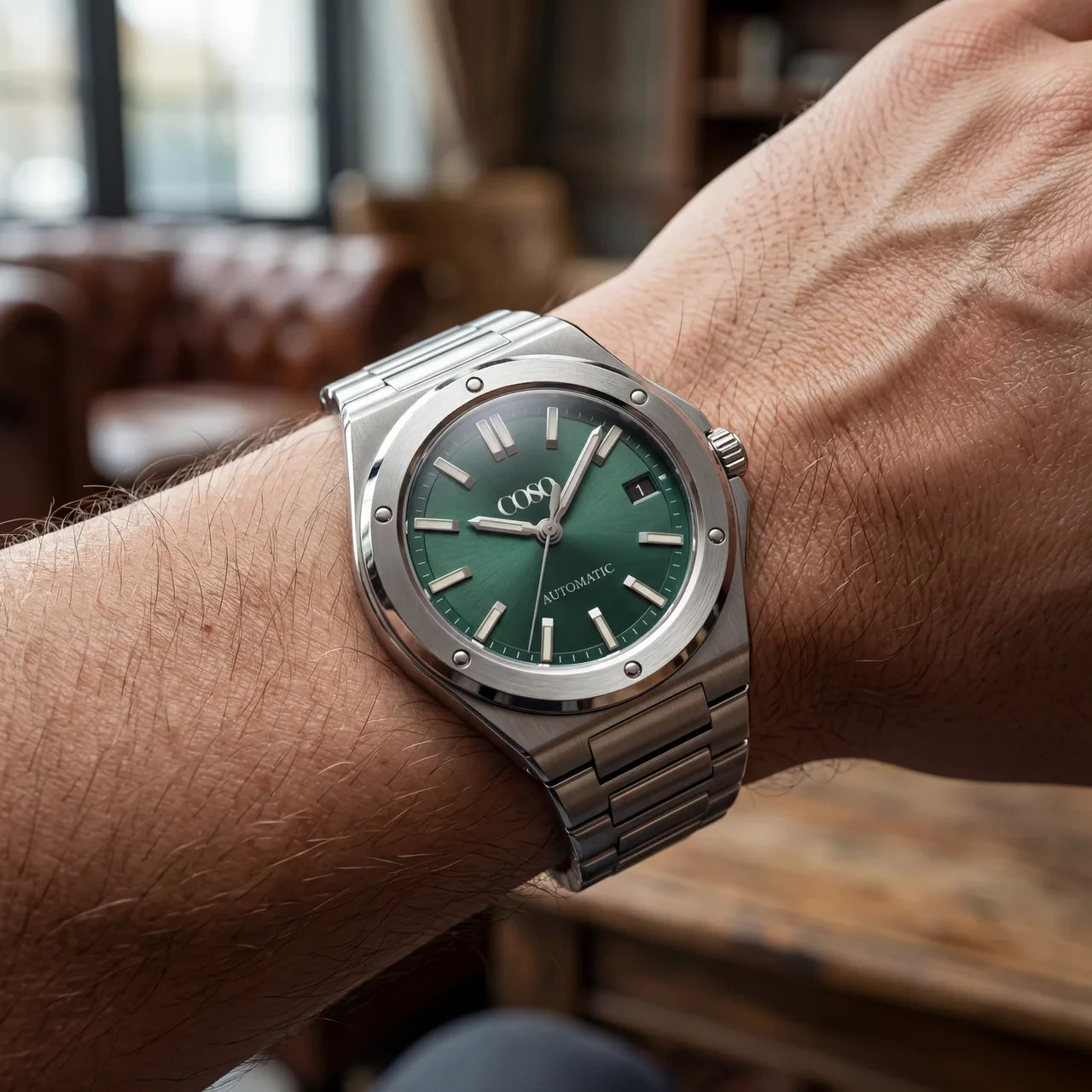 COSO Valtor Automatic Green Dial Steel Bracelet