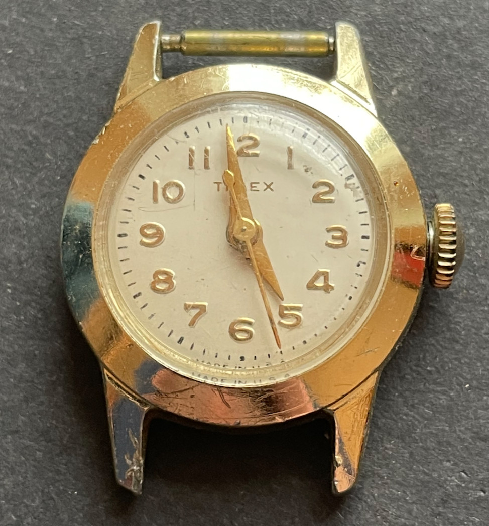 Antique Timex US Time Women’s Watch Runs Ticks Gold Tone Case 26.4mm