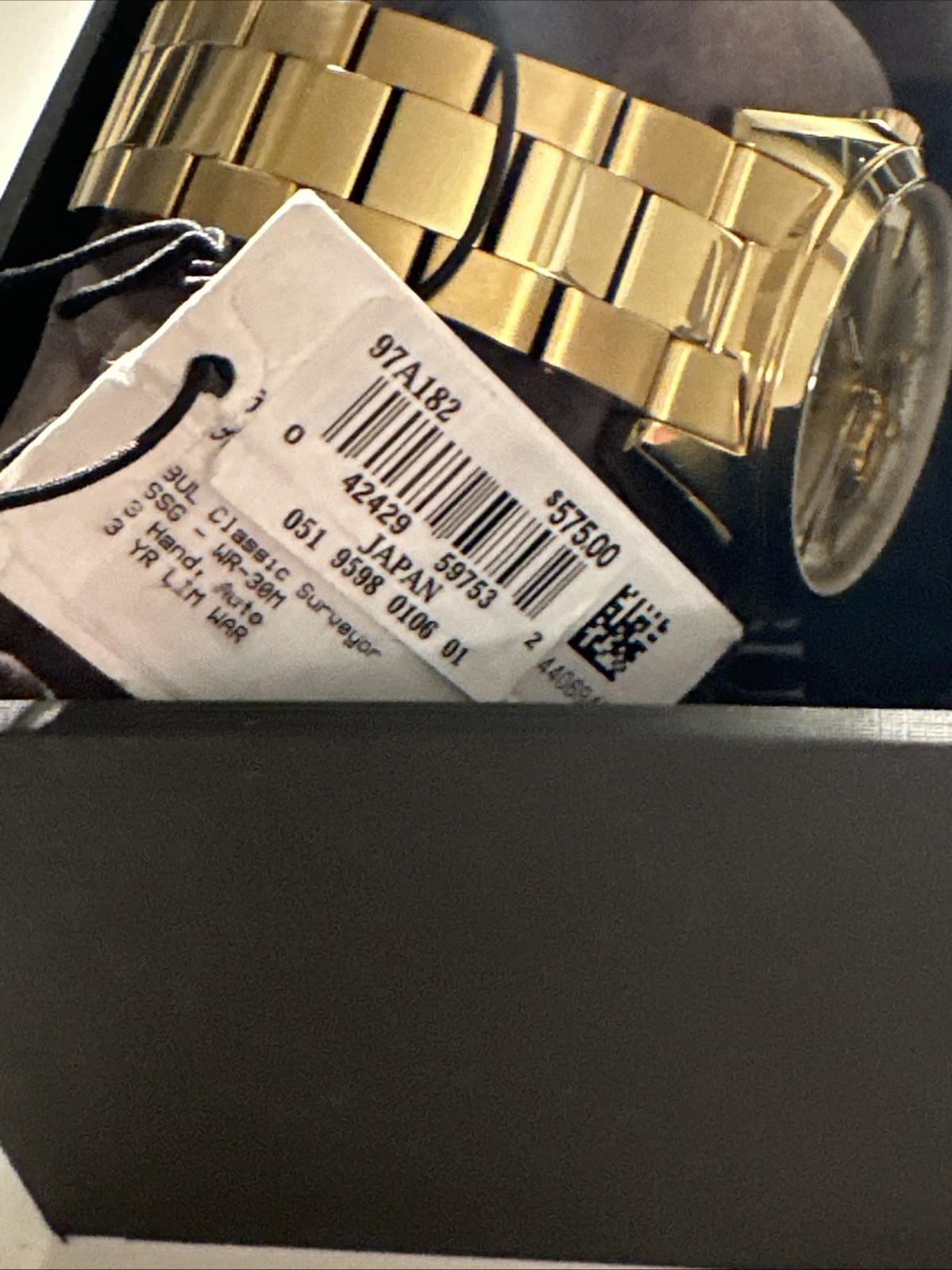 Bulova Men’s Classic Surveyor Automatic Gold Stainless Steel Watch 39 MM 97A182