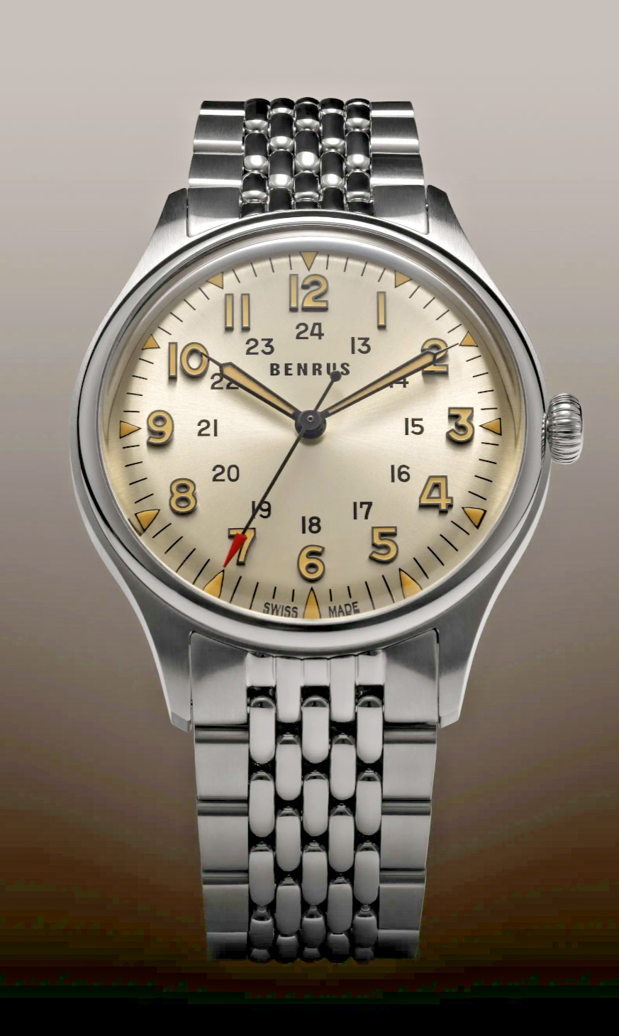 BENRUS Swiss Automatic 3061 BOR Men’s Watch ETA 2892 Beads of Rice Bracelet