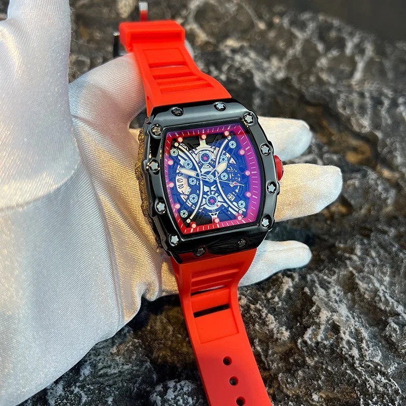 Men’s Watch Light Luxury Brand Wine Barrel dial Fashionable Night Glow Sports Wa