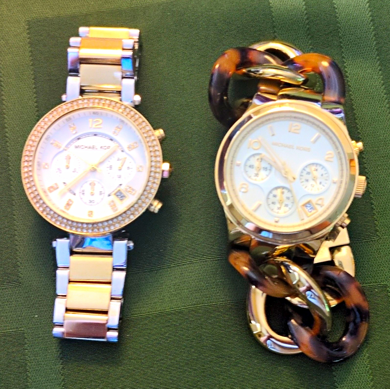 Michael Kors Women’s Silver-Tone Quartz Chronograph Date Analog Bracelet Watches