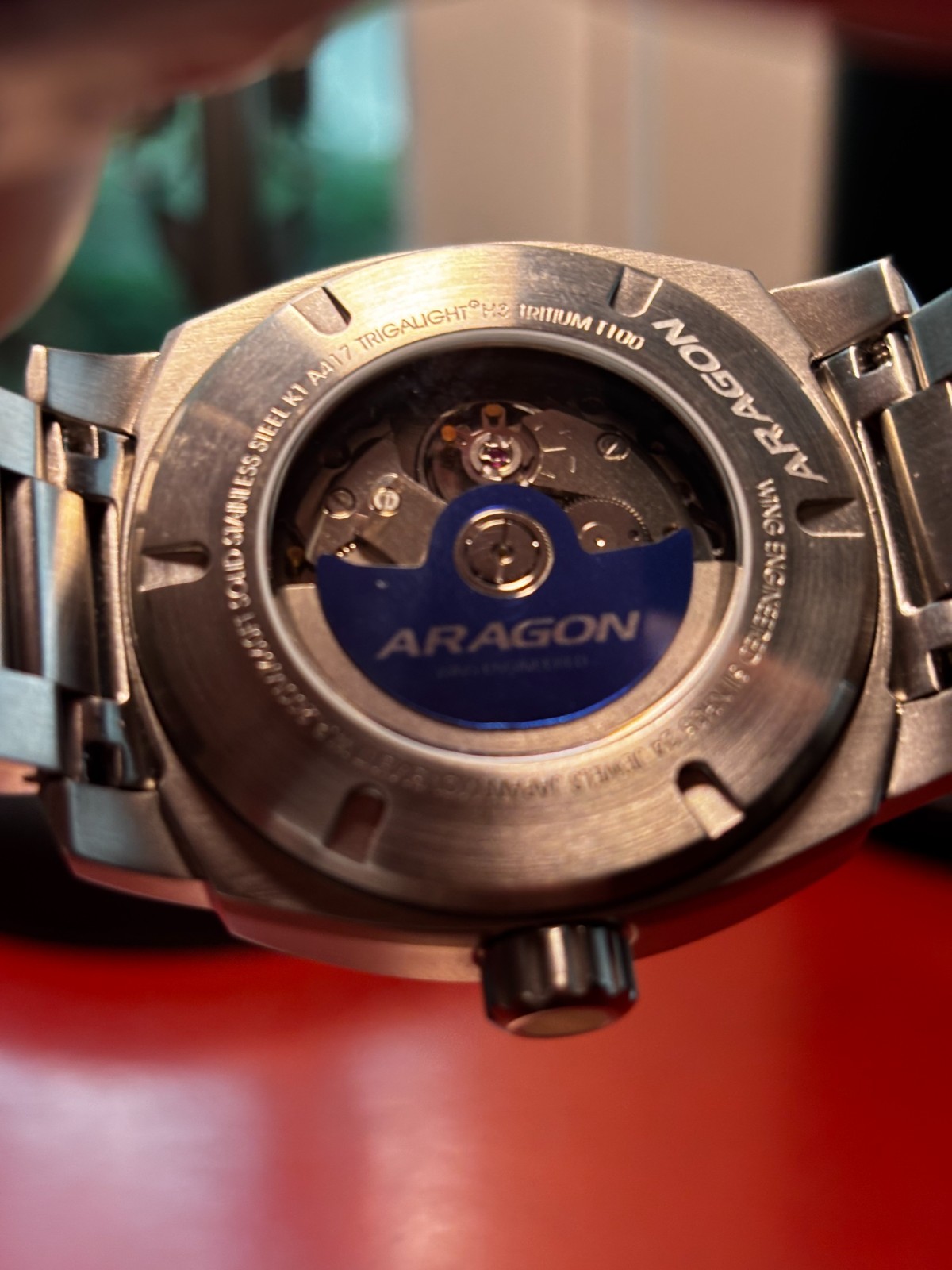 Aragon Parma T-100 Tritium Automatic Watch 200M Mint Aqua Teal Dial