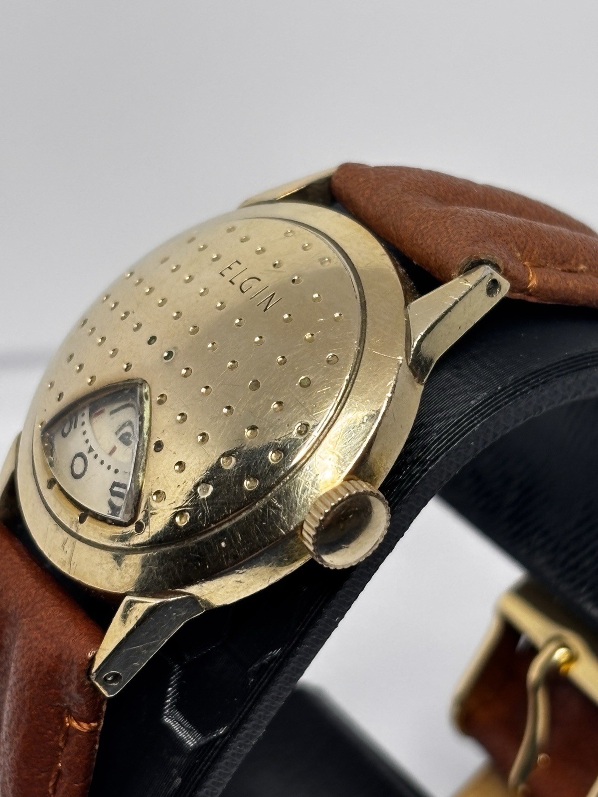 Rare Vintage 1957 Elgin Golf Ball Jump Hour Direct Read Watch USA Cal 717 Runs