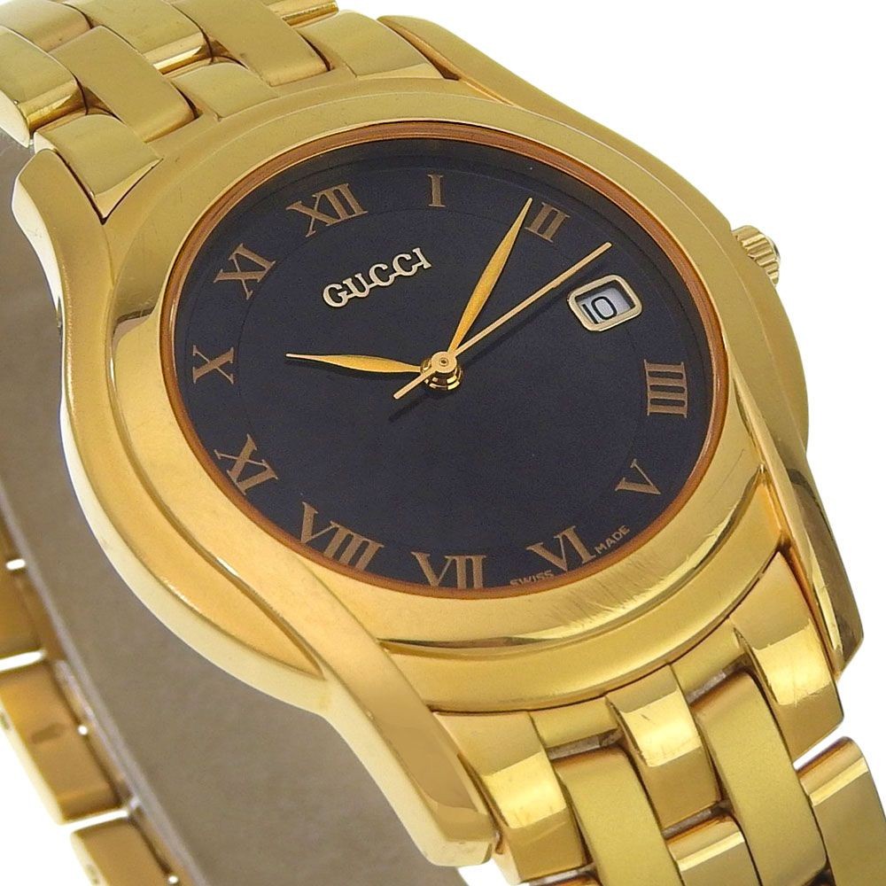GUCCI G Class 5400M Gold Plated Quartz Analog Men’s Black Dial Watch