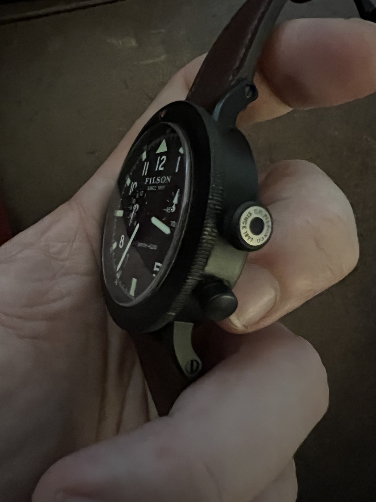 RARE DISCONTINUED Filson Scout Dual-Time 43mm Quartz Black Dial Black Bezel