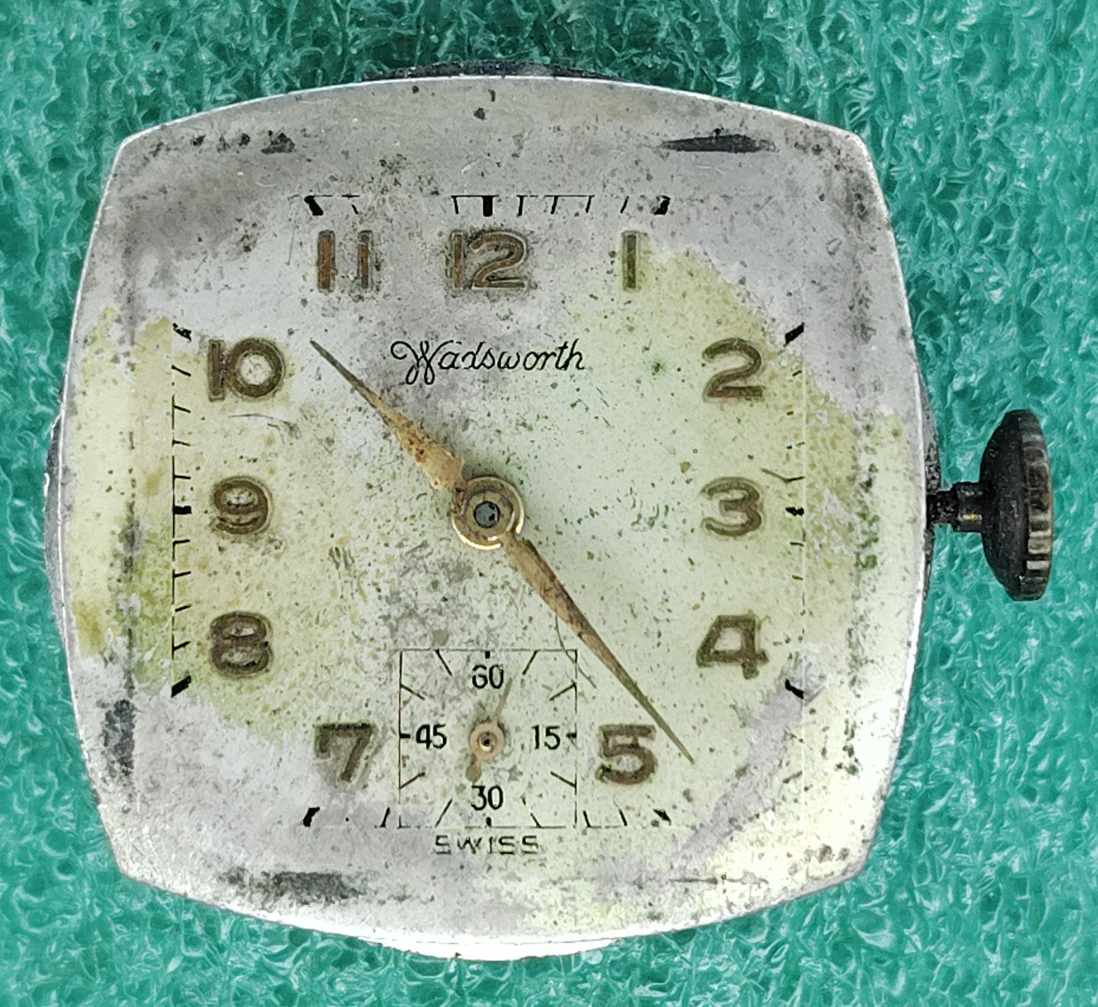 lot M411 Mens Wadsworth AS 1124D Movement 17J Manual Wind Vintage Watch Parts