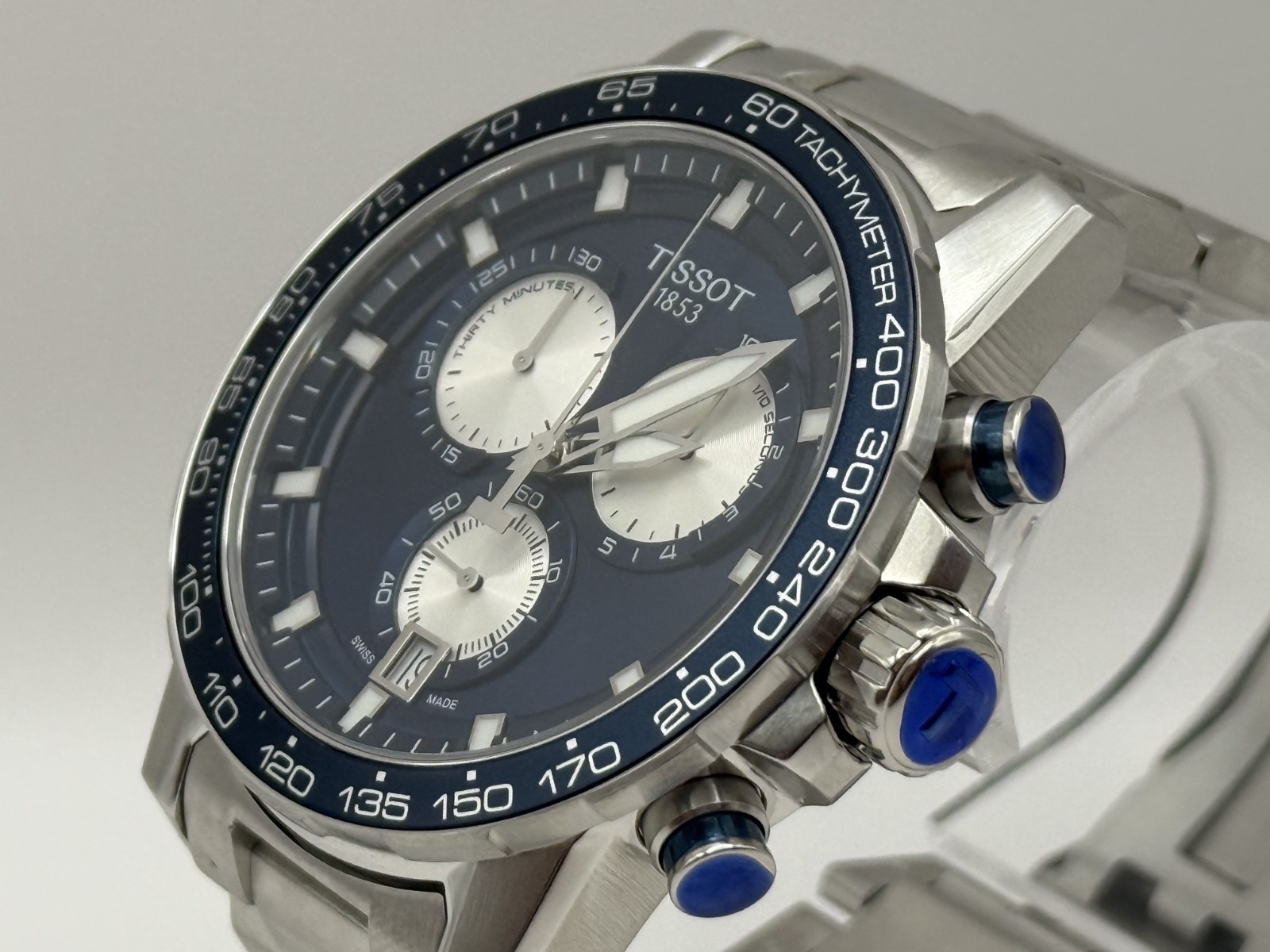 Tissot Supersport Chrono Blue Dial Silver Steel Strap 45mm. -T125.617.11.041.00