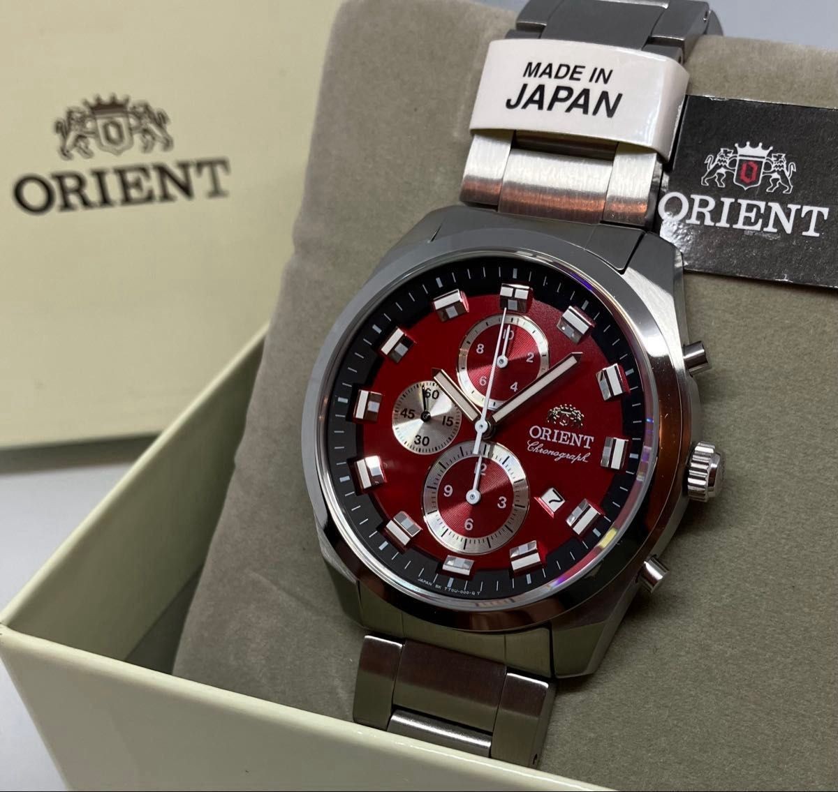 ORIENT NEO70’s WV0481TT Red Chronograph Quartz Men’s Watch Full Set Japan