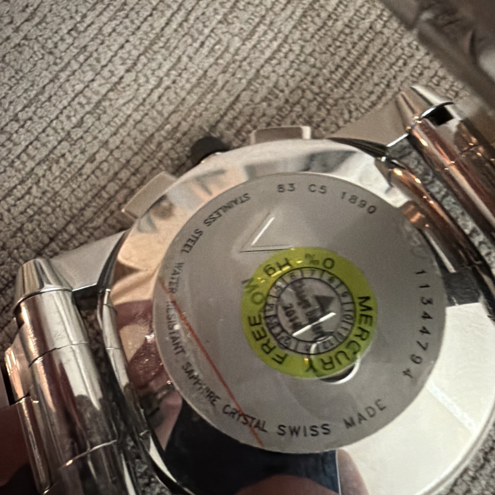 MOVADO MENS $2995 VIZIO FLYBACK CHRONOGRAPH SILVER / BLACK CARBON WATCH 0607030