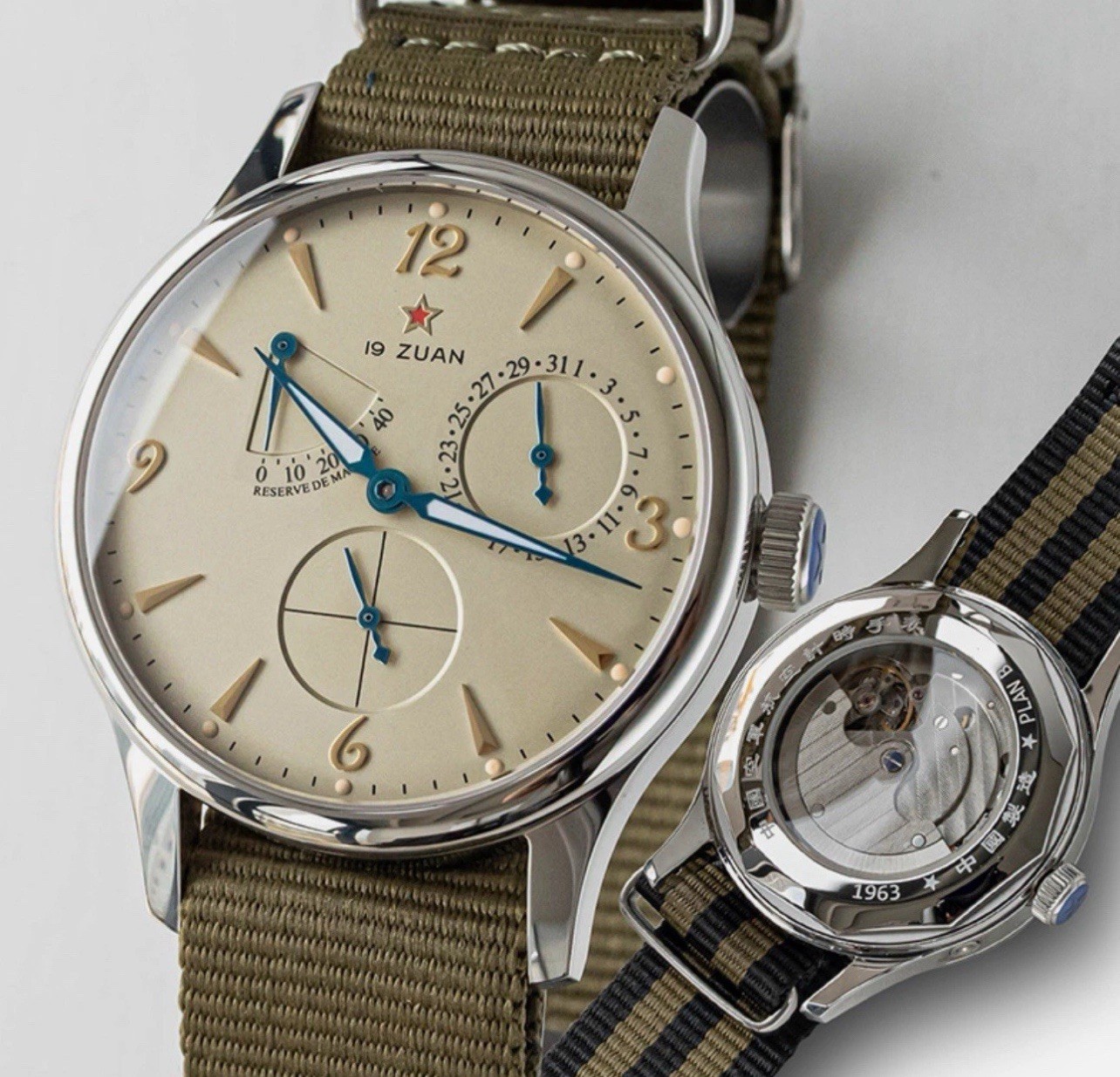 40mm Classic SEAGULL 1963 ST1780 Movement, Sapphire, Mechanical Champagne Dial
