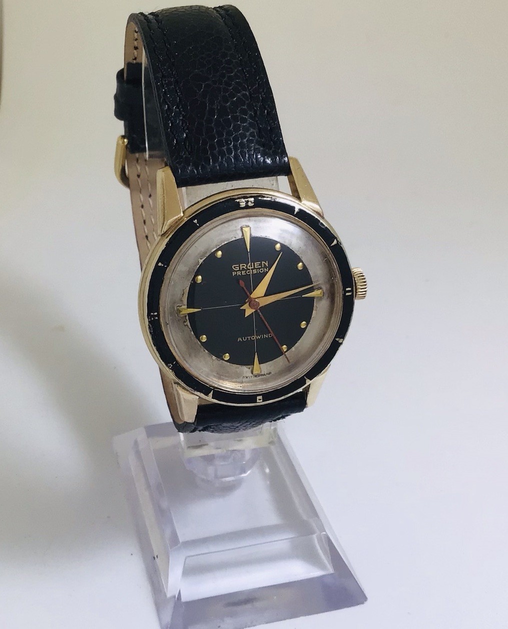 Vintage GRUEN PRECISION VERY THIN,Cal.460 SS,17J, Auto.Bumper, Ca.1940s,Working.