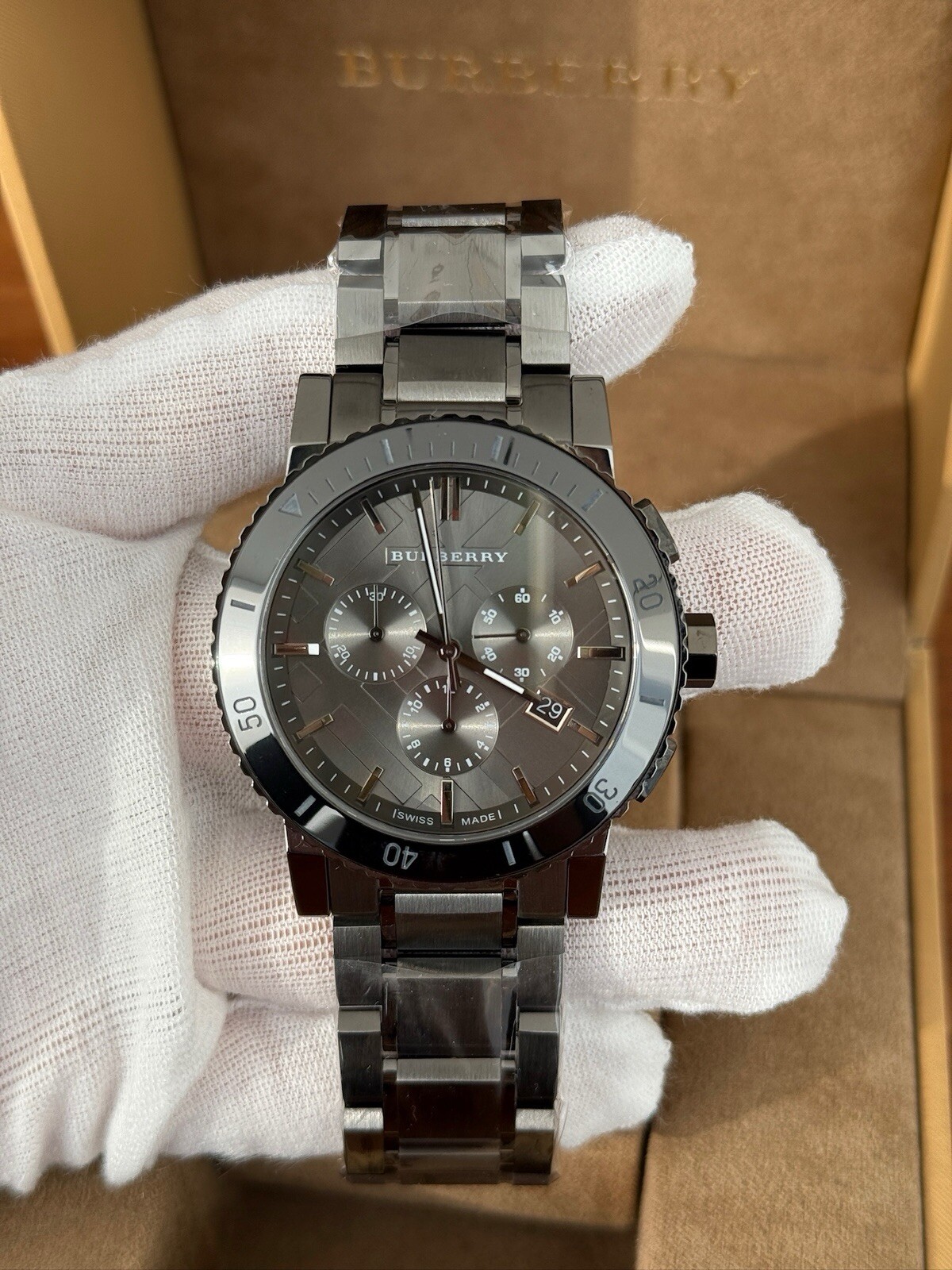 Burberry The City BU9381 Chronograph Stainless Steel Men’s Watch Swiss Made