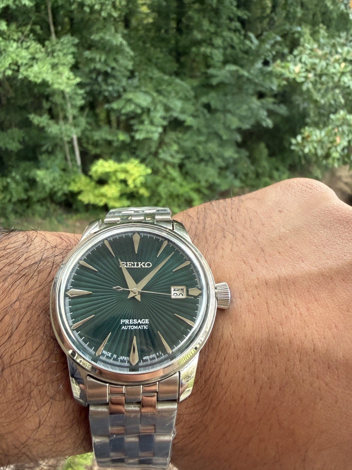 Seiko Presage Cocktail Time Mockingbird SRPE15 Green Dial 40.5mm Automatic Watch