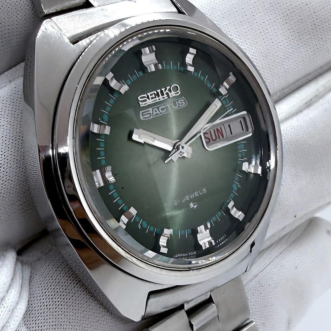 Seiko 5 Actus 7019-7210 Automatic Green Dial 37mm Wrist 17cm