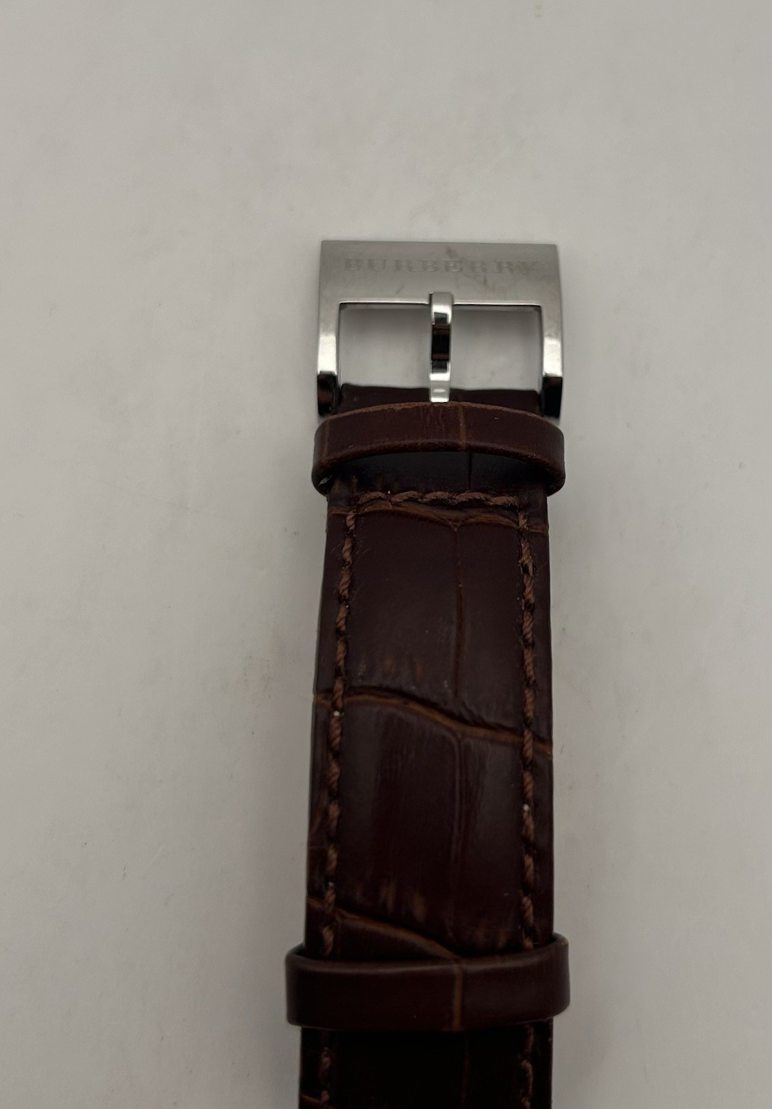 Burberry The City Men’s Silver Dial Brown Leather Strap Quartz 38mm Watch