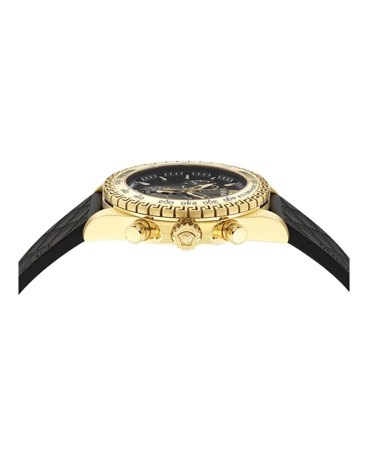 Versace Mens Gold 44mm Strap Fashion Watch