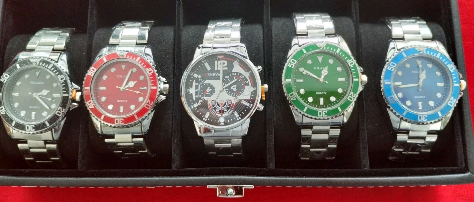 Set 5 Brand NEW Men’s Watch Lot 21425 W/ CALENDAR FUNCTION ON 4 Wrist Watches