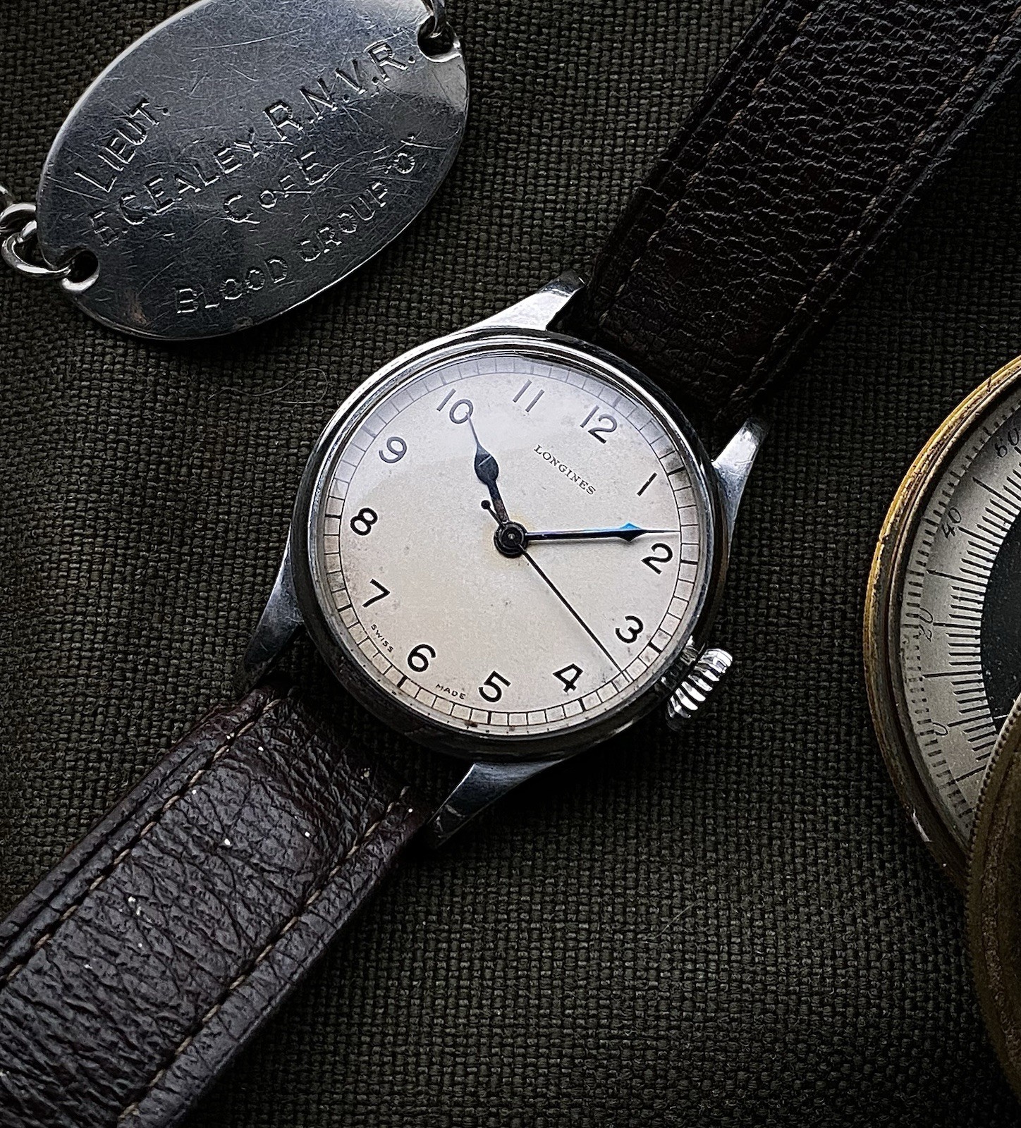 RARE Stainless Steel 1940 Longines 6B/159 WW2 RAF Pilot watch ref 21250
