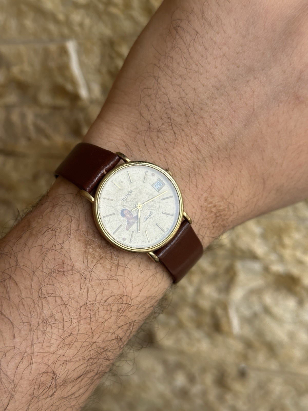 1980s Vintage Doxa Saddam Hussein Iraq Gift Watch Quartz 32mm Rare Authentic
