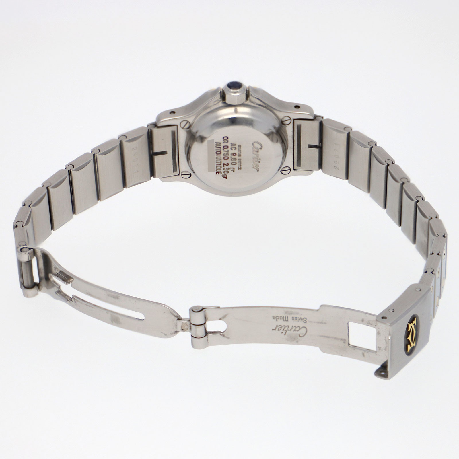 CARTIER Santos Octagon white Dial Automatic Stainless Steel Yellow Gold