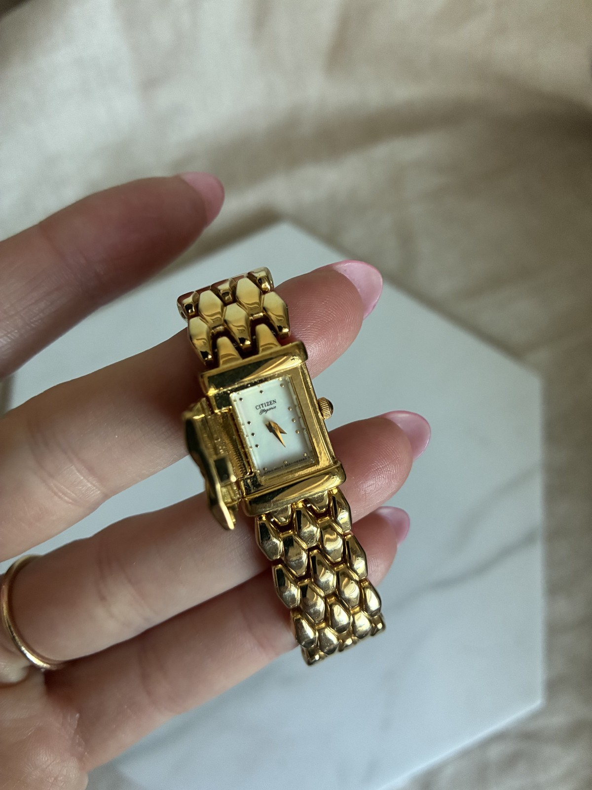 1990s Citizen Elegance Watch flip lid bracelet