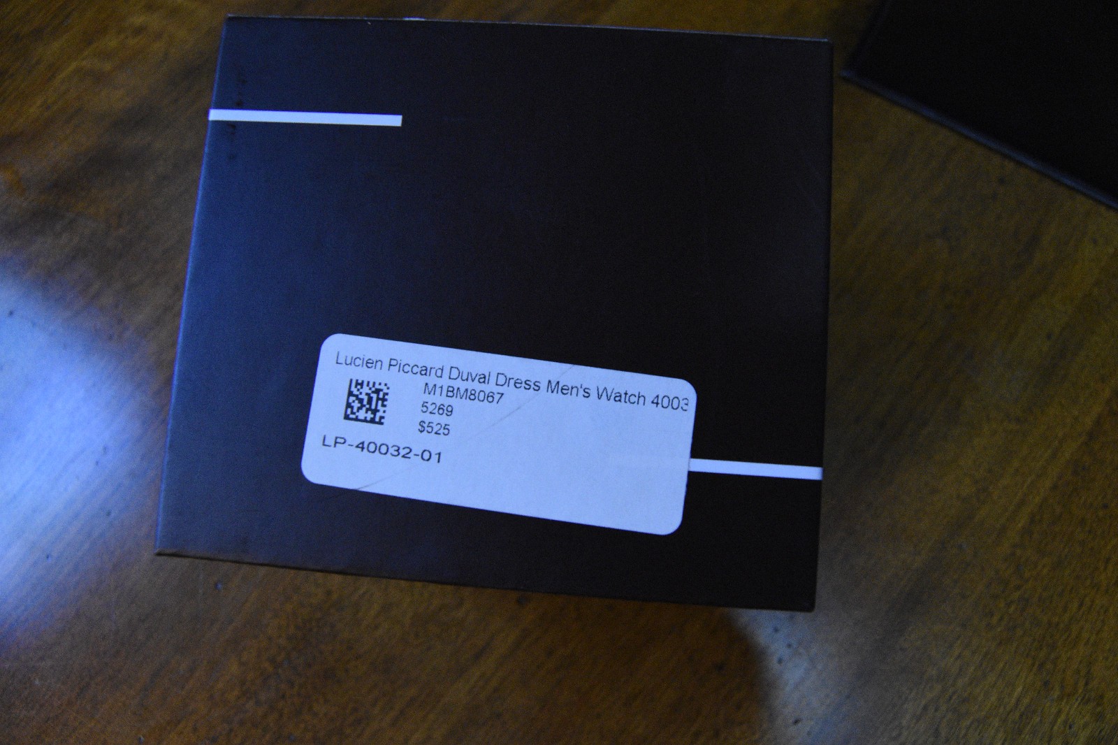 NOS! lucien piccard Duval watch black large 50mm carbon fiber style dial 100m