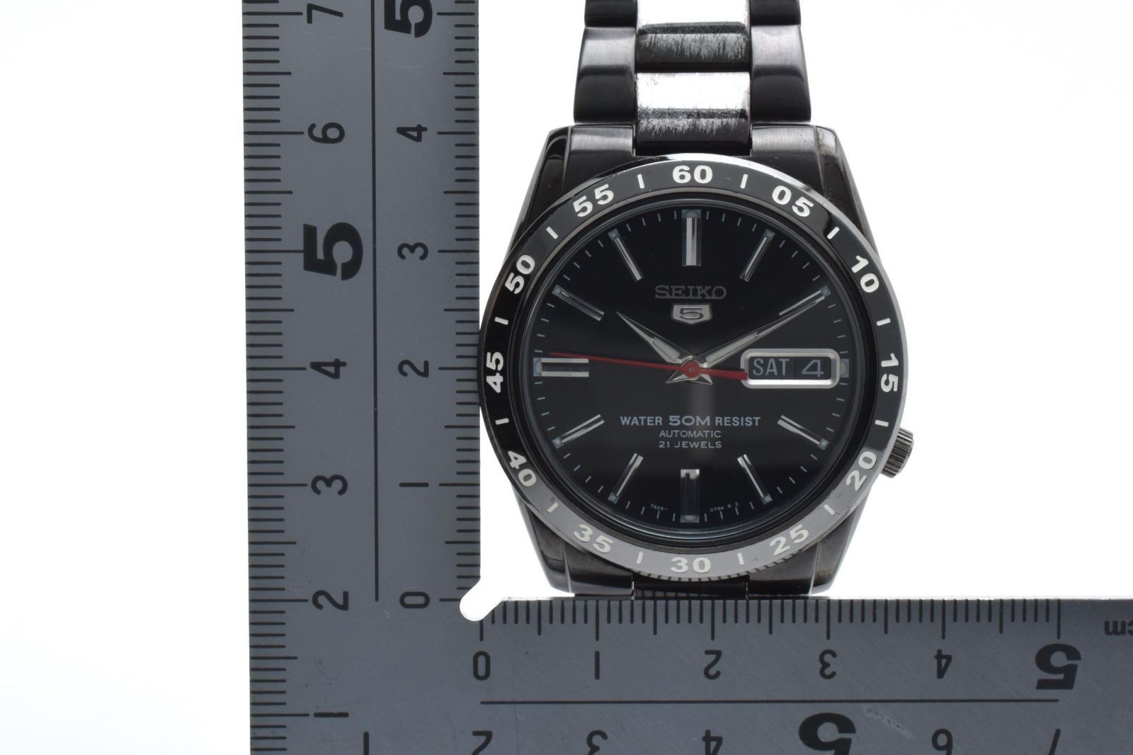 SEIKO 5 Automatic 7S26 02T0 21 Jewels Black Stainless Working From Japan
