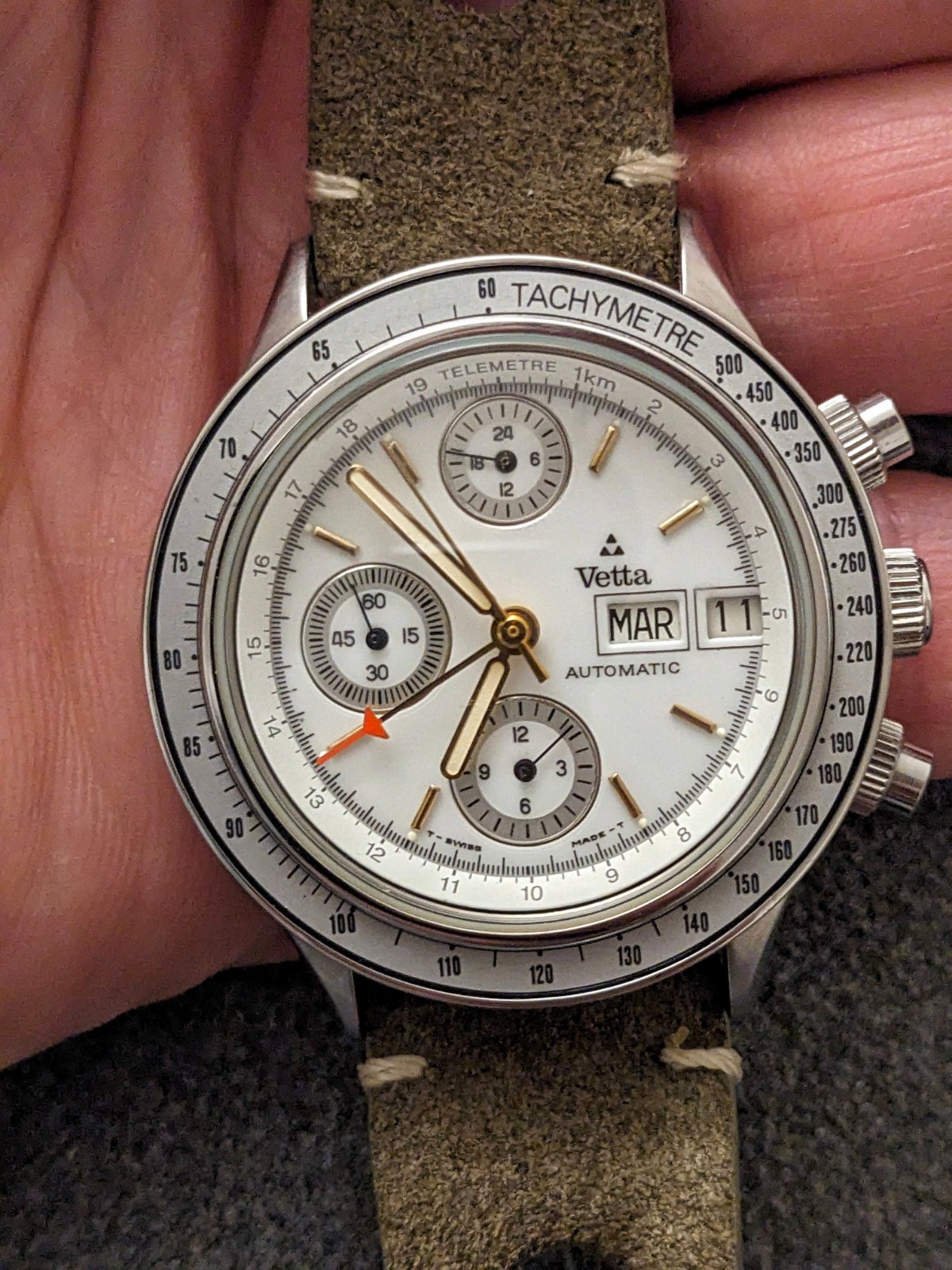 💚 Lemania 5100 Chronograph – Military Field Watch – NOS – Vintage