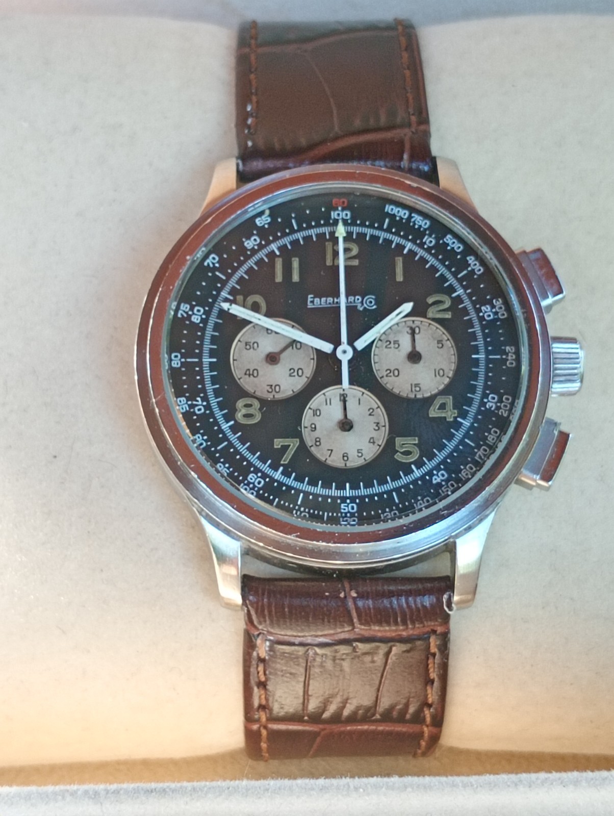 Eberhard Aviograph Chronograph Cal. Lemania 1873 Full Set