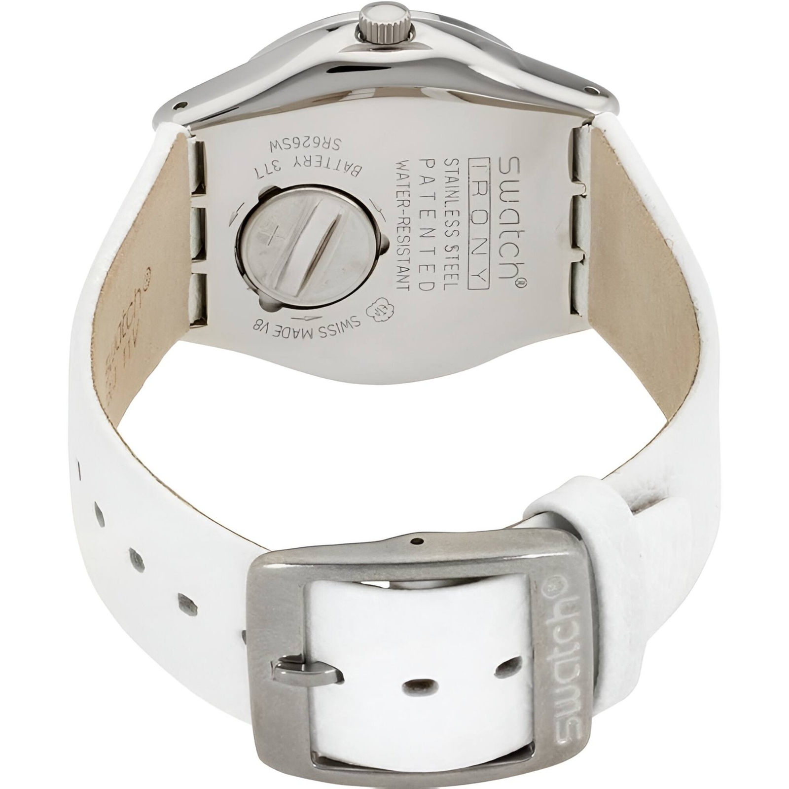Swatch Women’s Watch Irony After Dinner White Dial Silicone Rubber Strap YLS201
