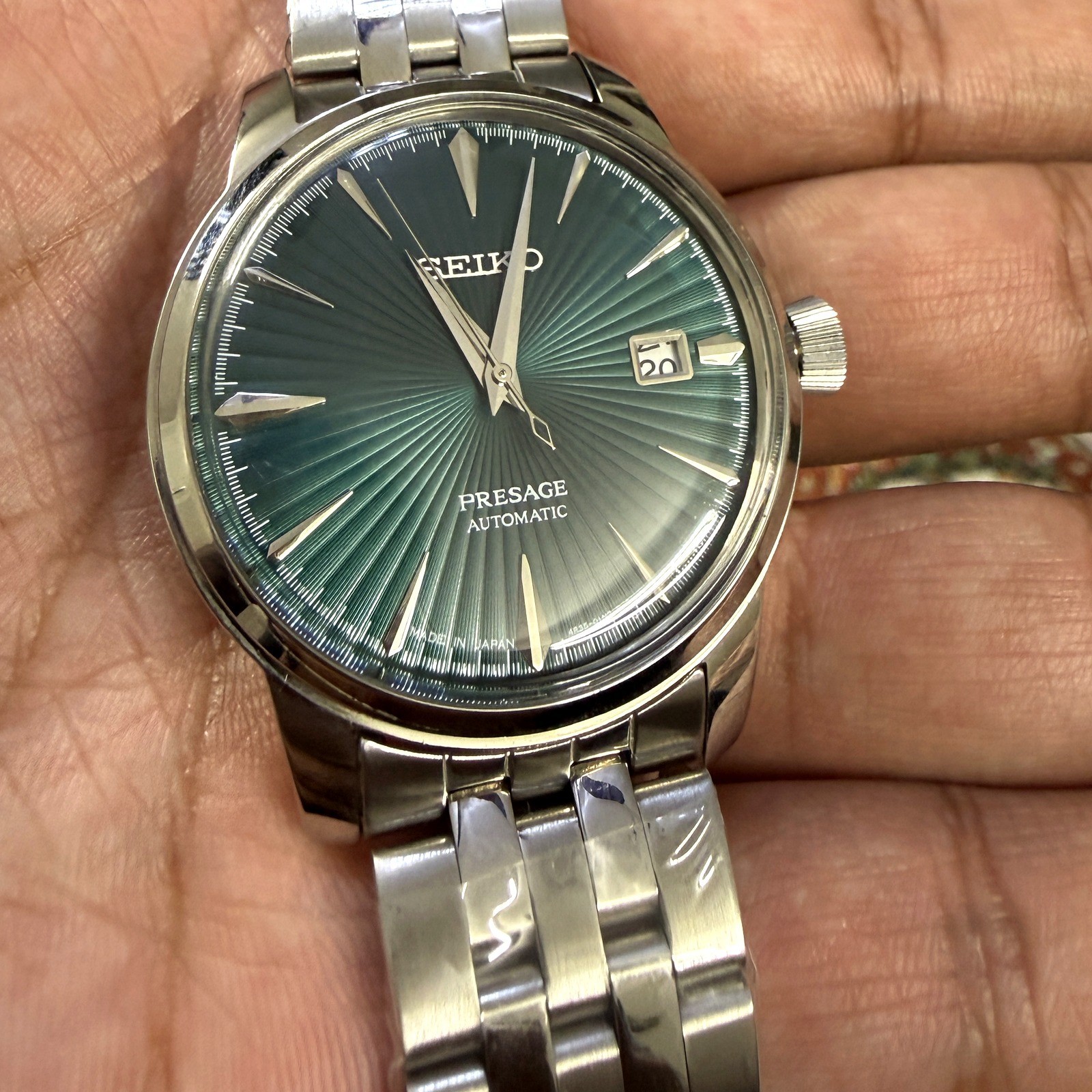 Seiko Presage Cocktail Time Mockingbird SRPE15 Green Dial 40.5mm Automatic Watch
