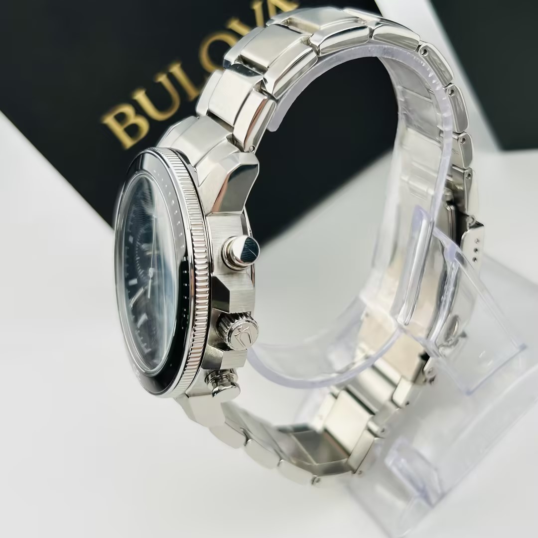 Bulova Marine Star 96B272 Series C Black Dial Stainless Steel Men’s Quartz Watch