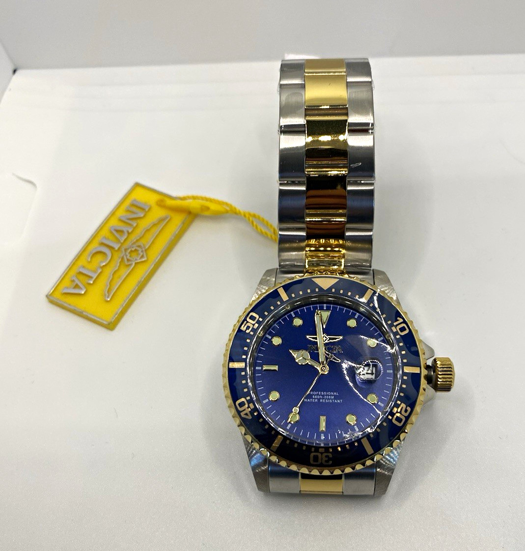 Invicta Pro Diver Men’s Two-Tone Gold and Blue dial 43mm New with box